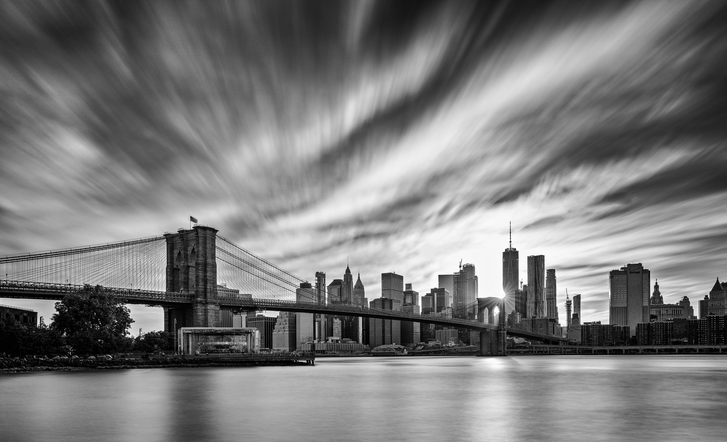 Twisted Sunset - Brooklyn Bridge Sunset, New York City 