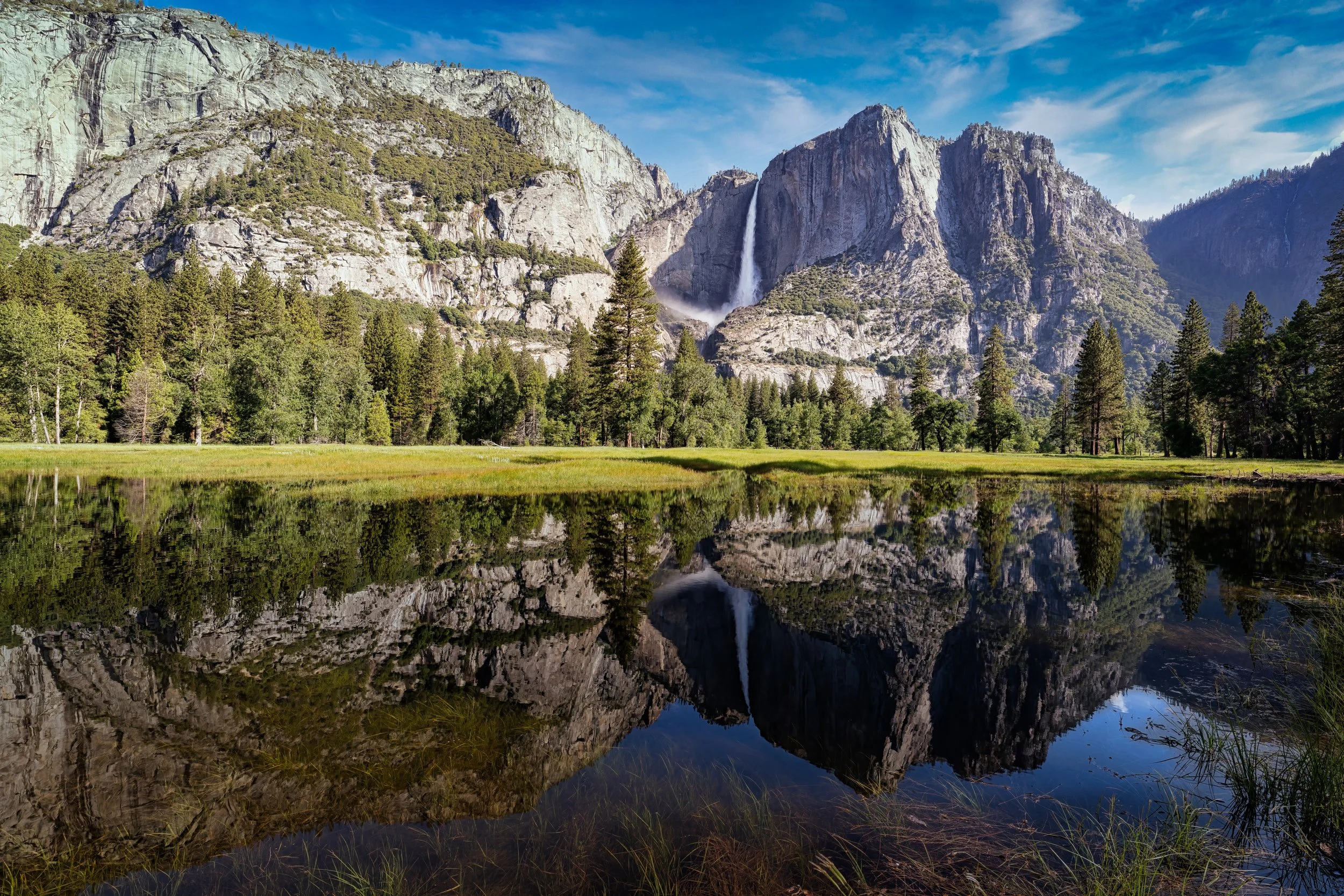 Spring Mirror - Yosemite Falls Mirror Reflection - Yosemite National Park, CA
