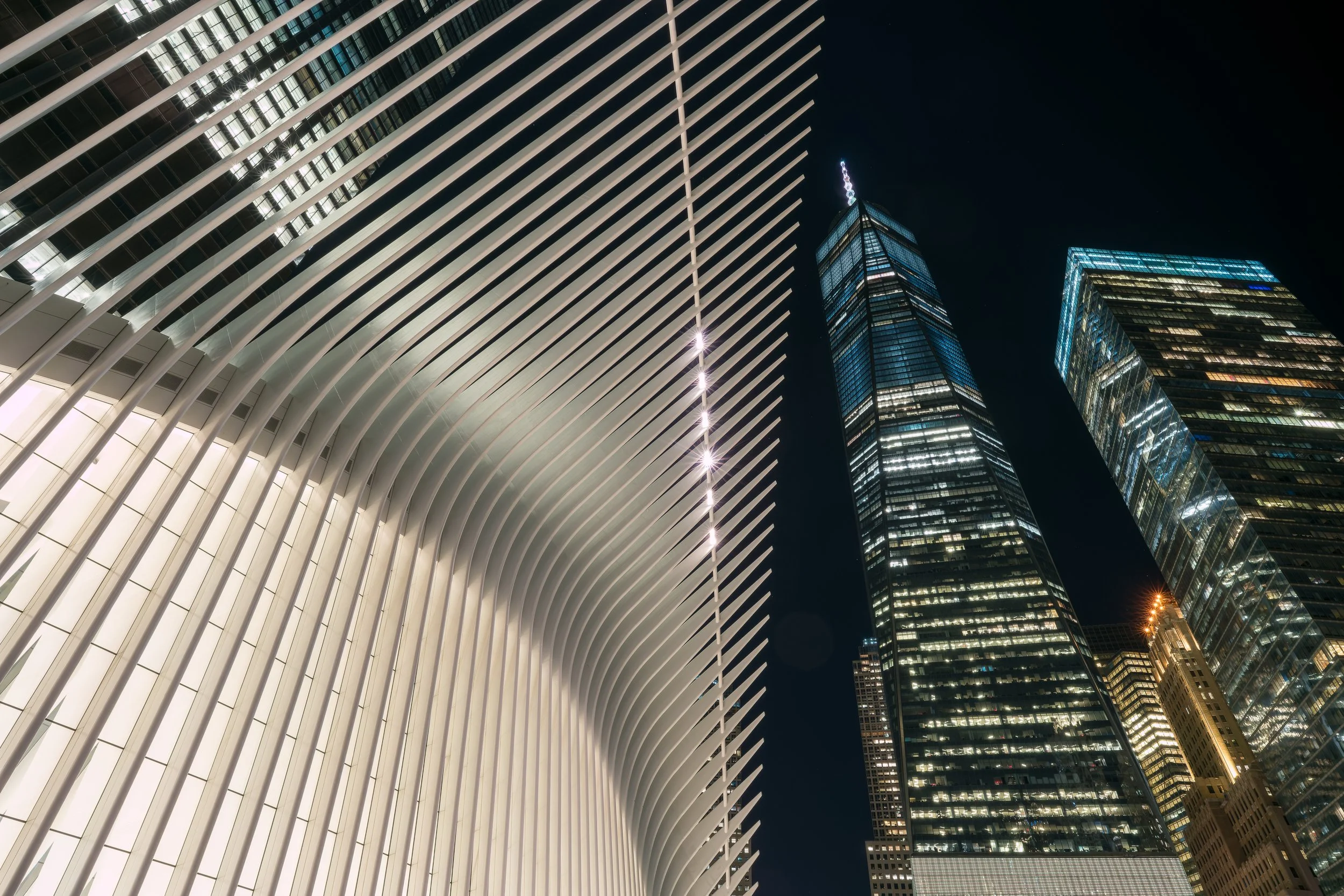 Lines to the Sky - Oculus and One World Trade Center, Lower Manhattan, New York City