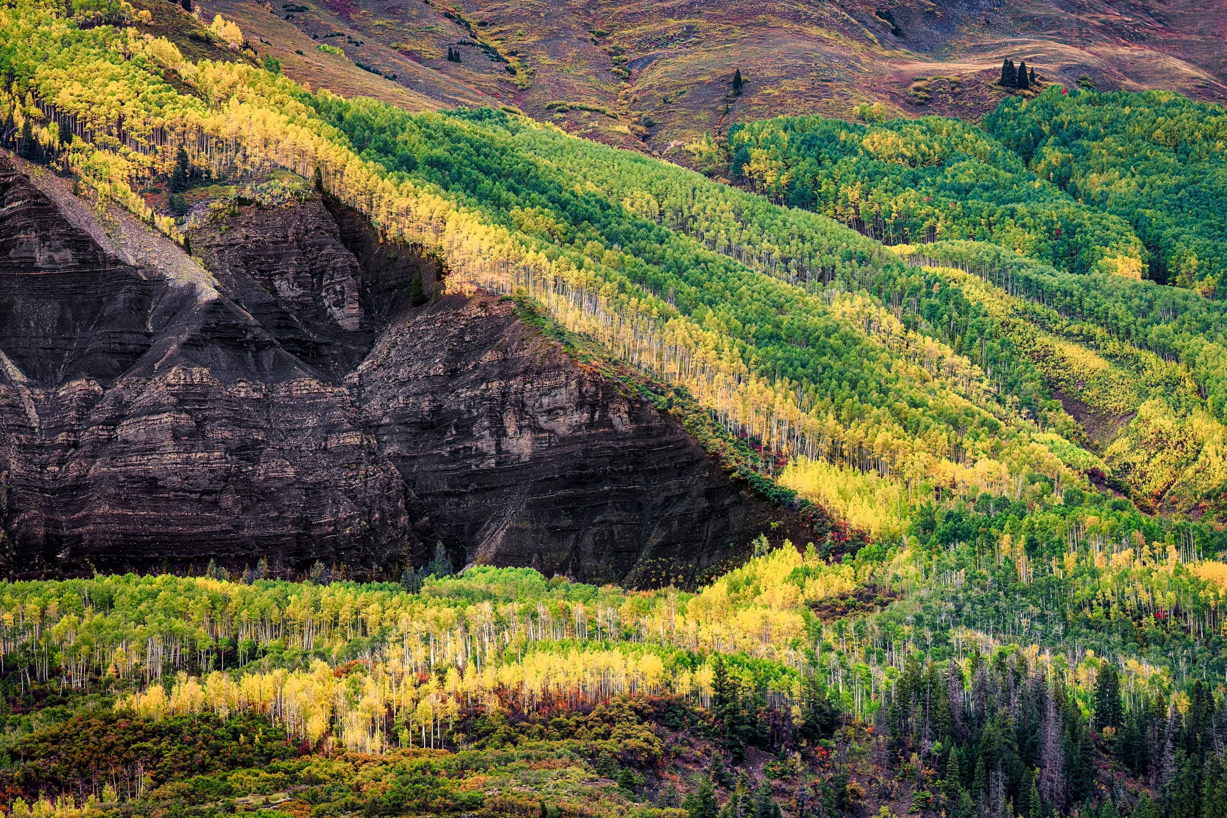 Fracture of Gold - Slanted Golden Peak - Aspen, Colorado