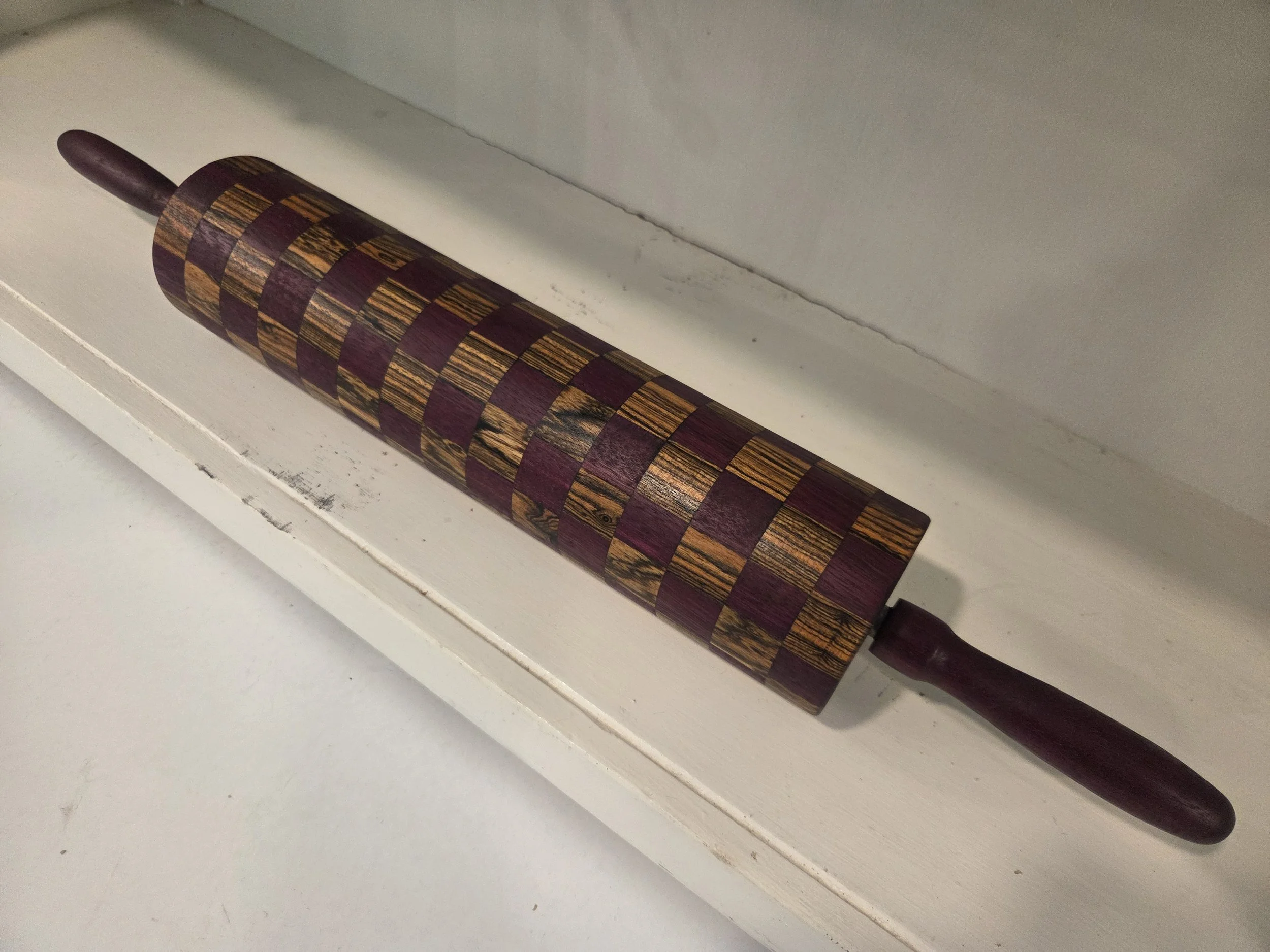 Purple/Brown Checker Rolling Pin