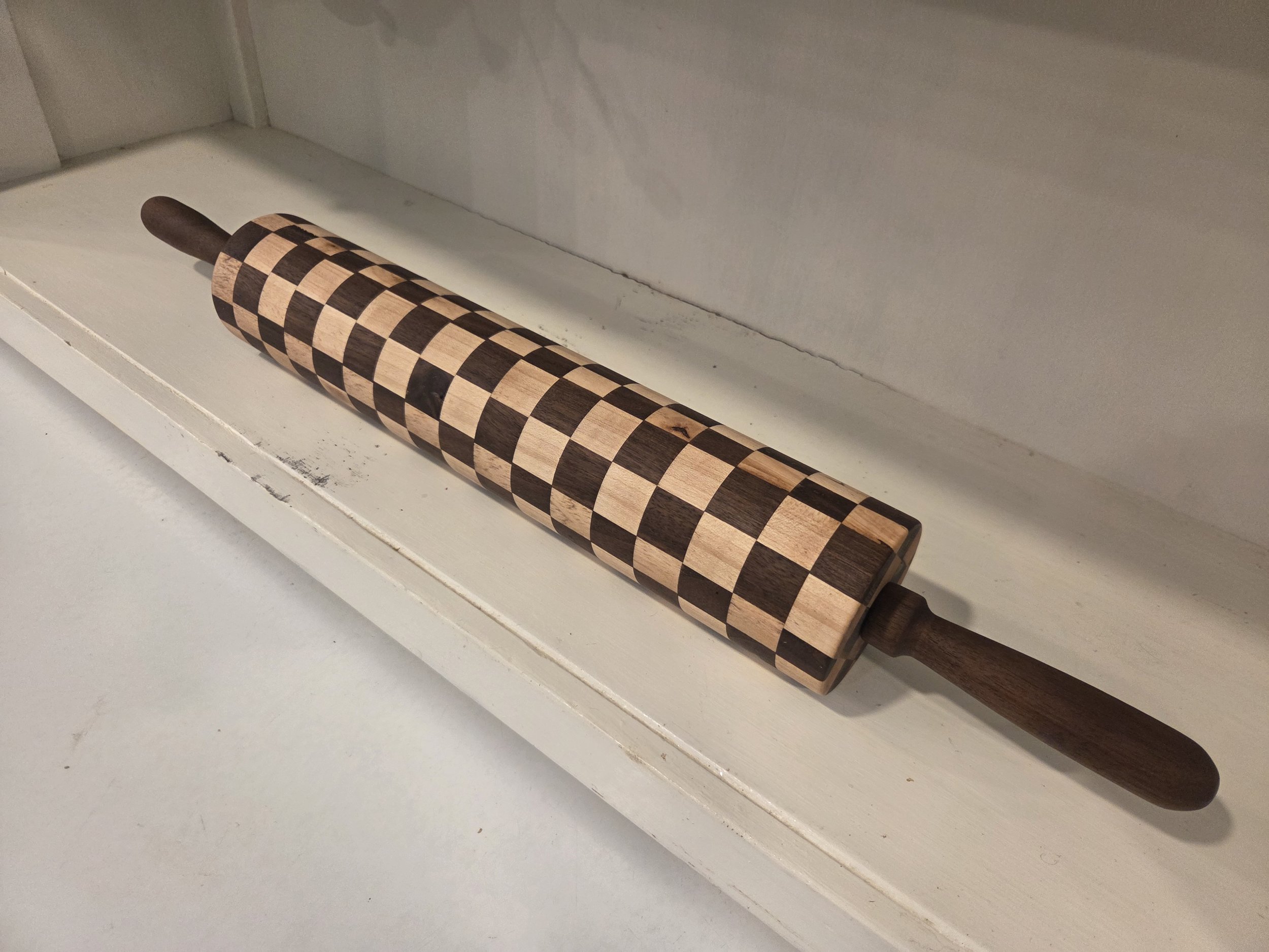 Walnut/Maple Checker Rolling Pin