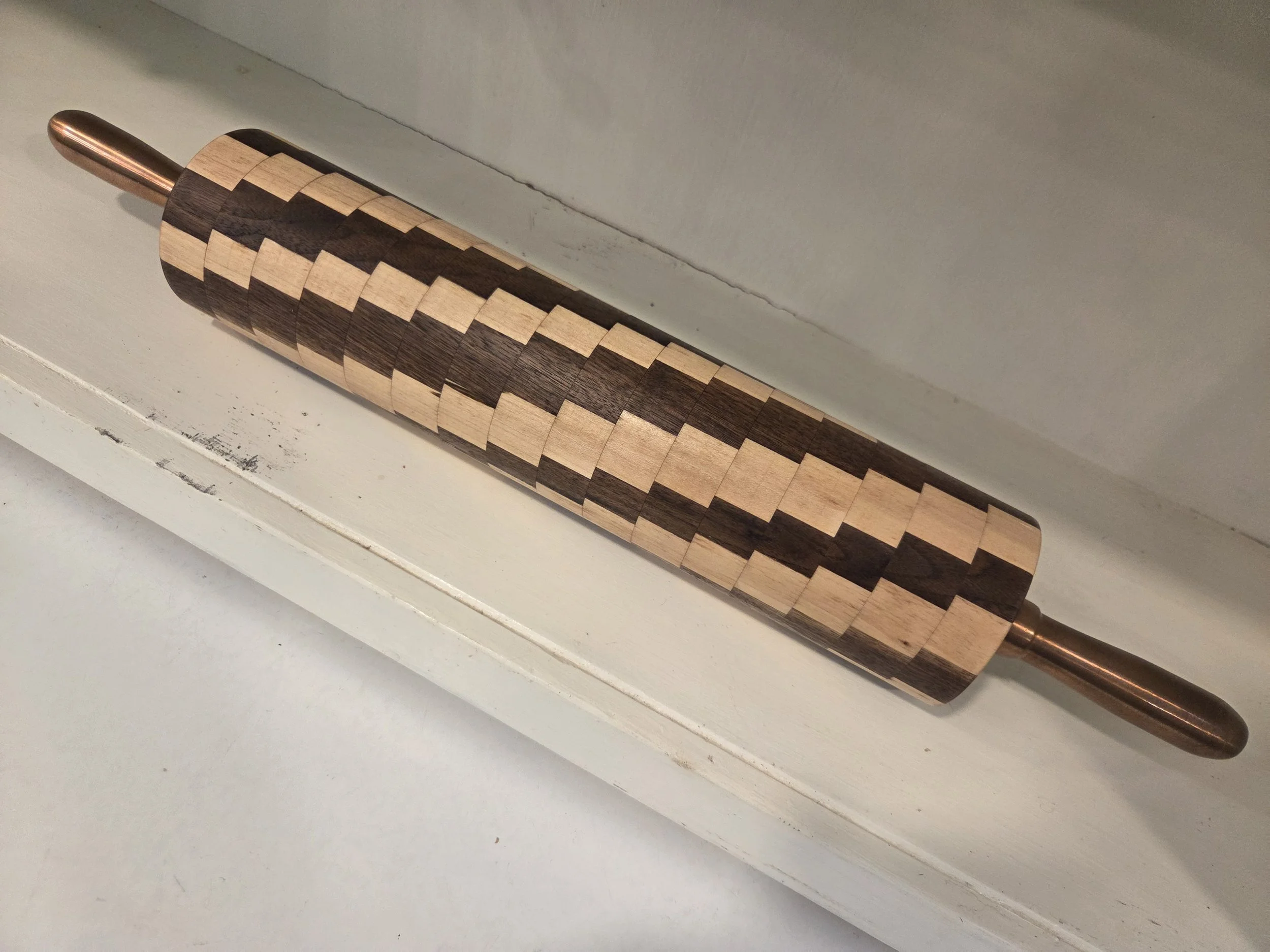 Walnut/Maple Spiral Rolling Pin