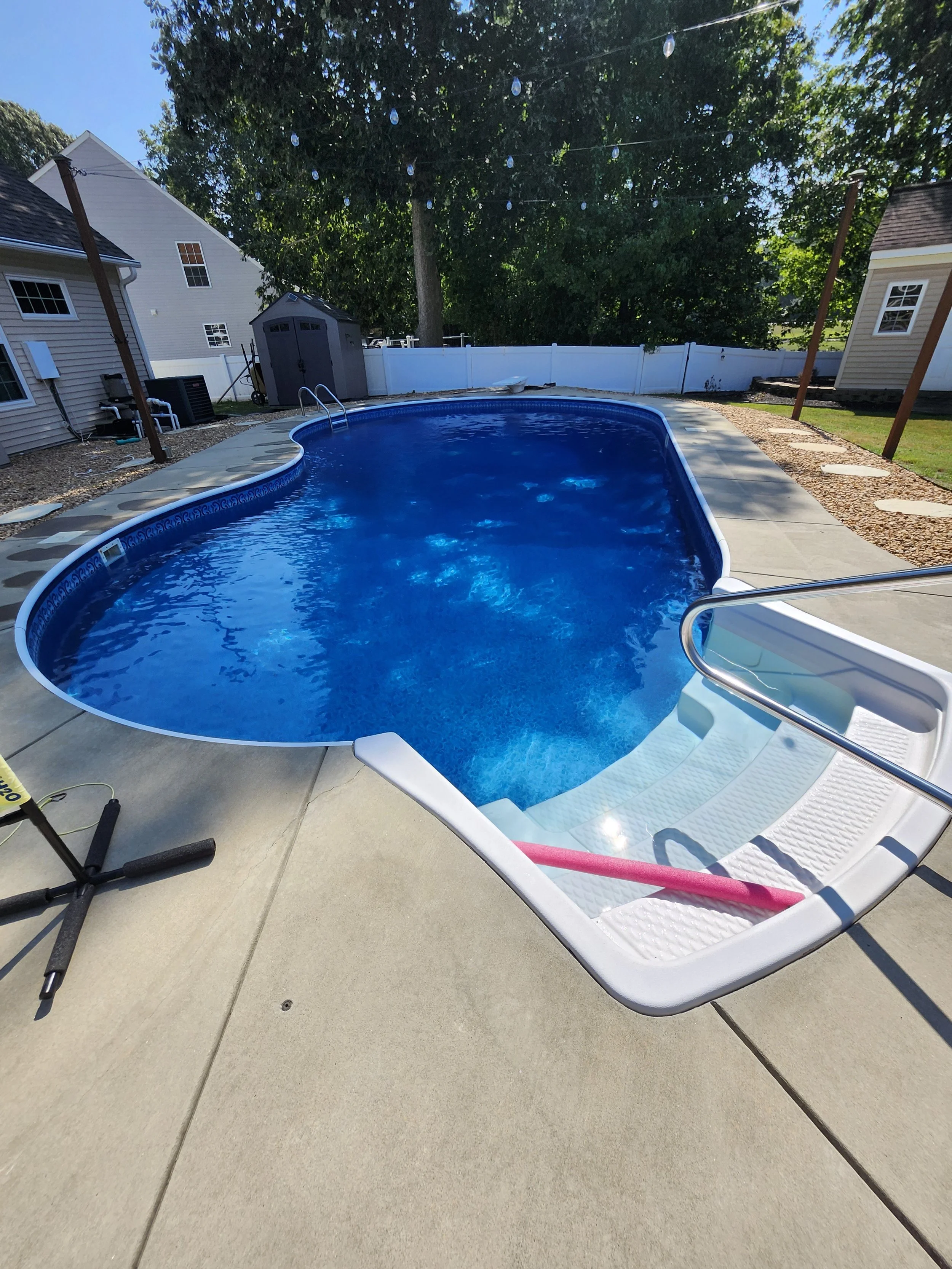 Water Testing, Chemical Balance, Skimming, and Vacuuming if needed.