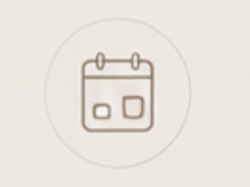 Simple line drawing of a calendar with two small attachments at the top