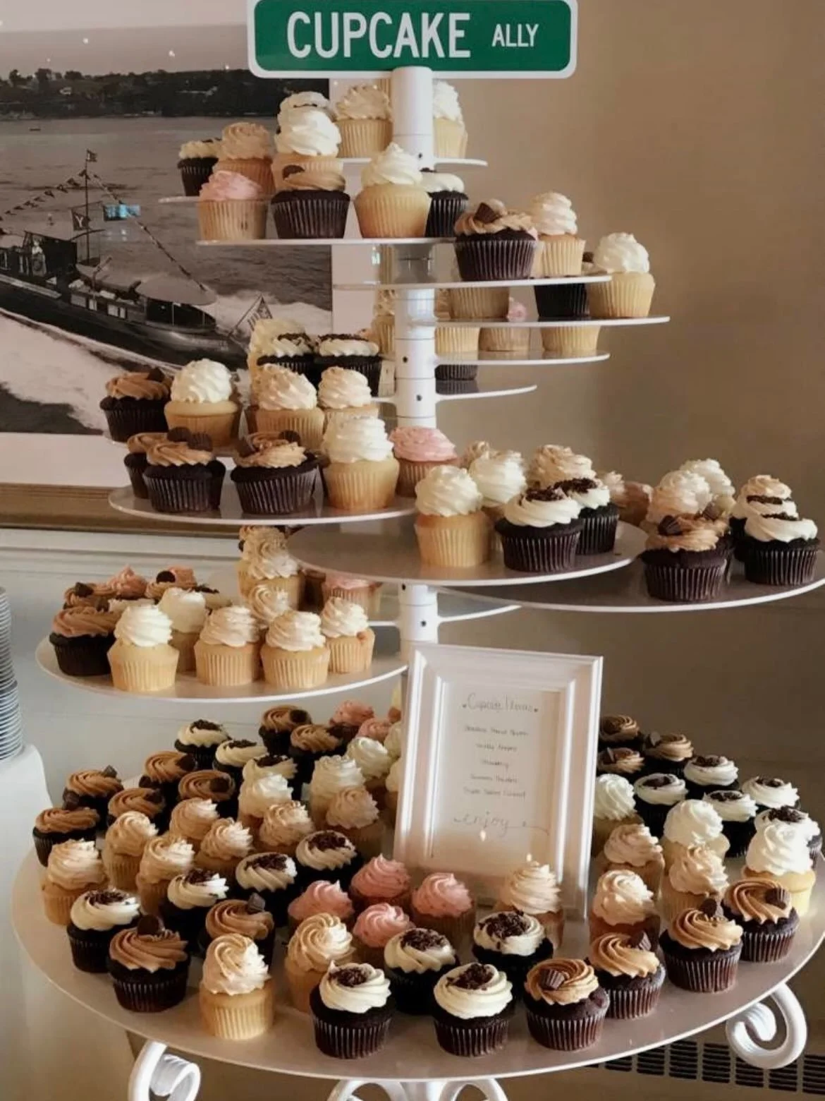 9 years ago I made the most insane decision to make our own wedding cake &amp; cupcakes 💕 5 of our favorite cupcake flavors along with a 3 flavor, 2 tiered wedding cake 🥰

thankful for the calm this weirdly brought me before one of the biggest days