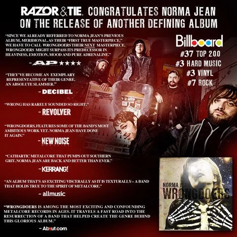 Norma Jean's New Album 'Wrongdoers' Crashes Onto Multiple Billboard Charts