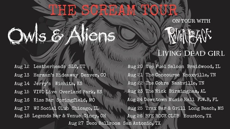 OWLS &amp; ALIENS To Join RAVEN BLACK and LIVING DEAD GIRL on THE SCREAM TOUR!
