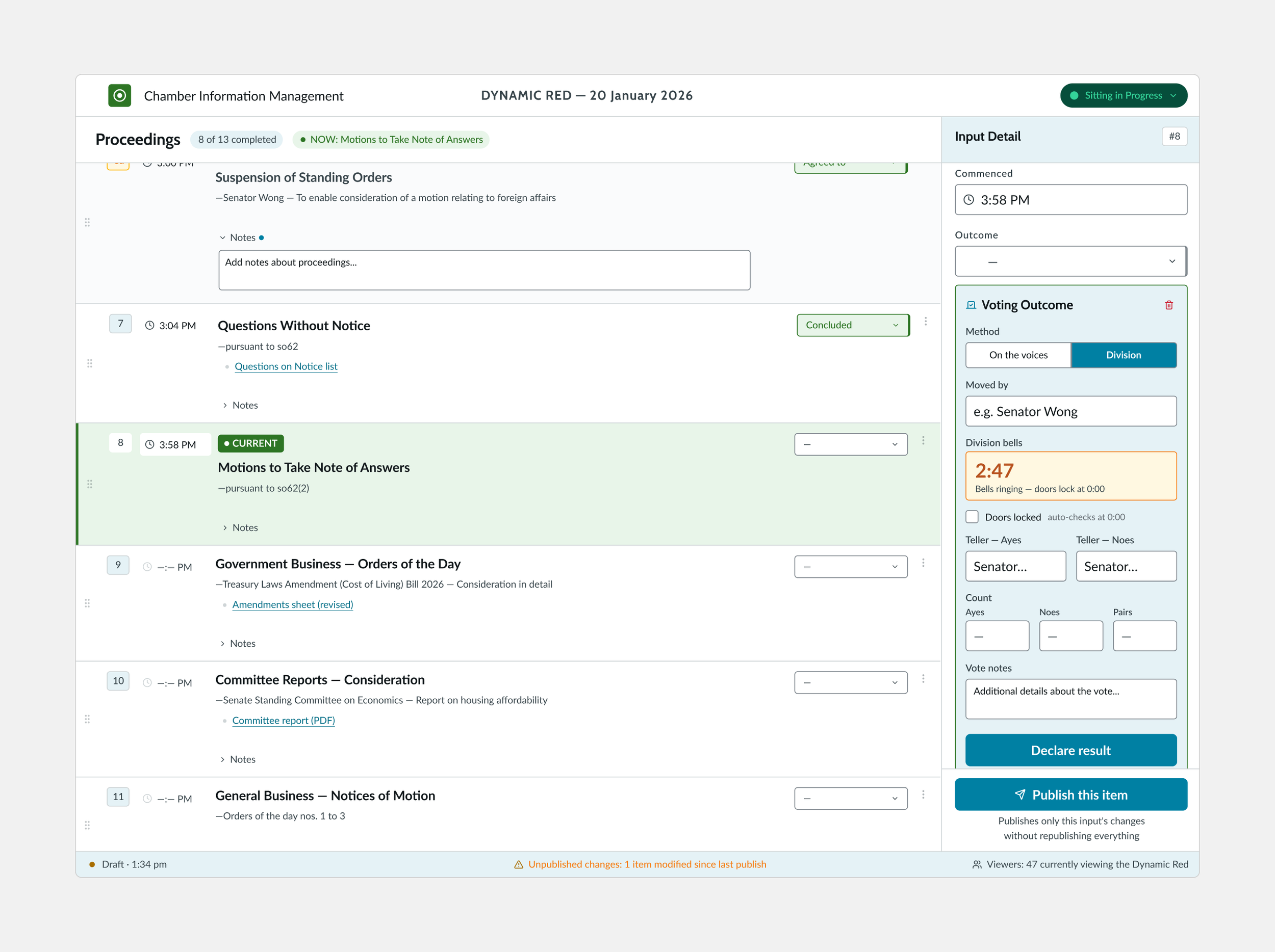 Modernising parliamentary information management