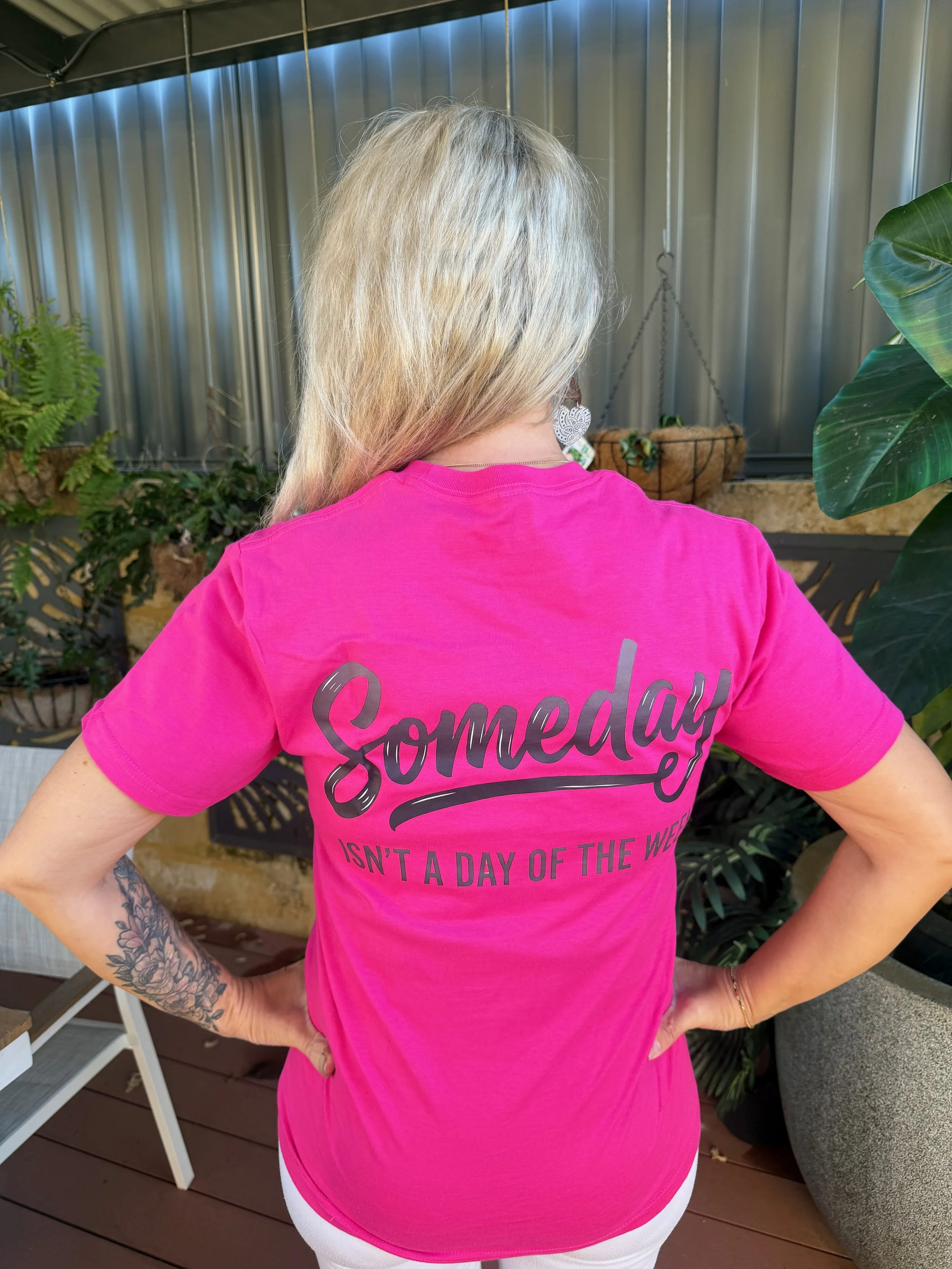 Hot Pink Cotton T-Shirt