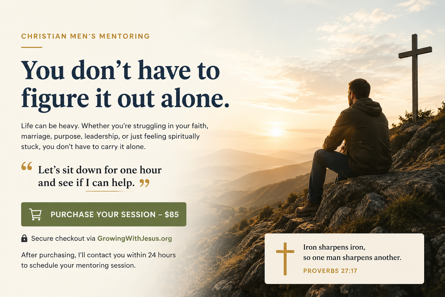 STEADFAST one-on-one Christian men’s mentoring session with biblical guidance, prayer, and personal follow-up