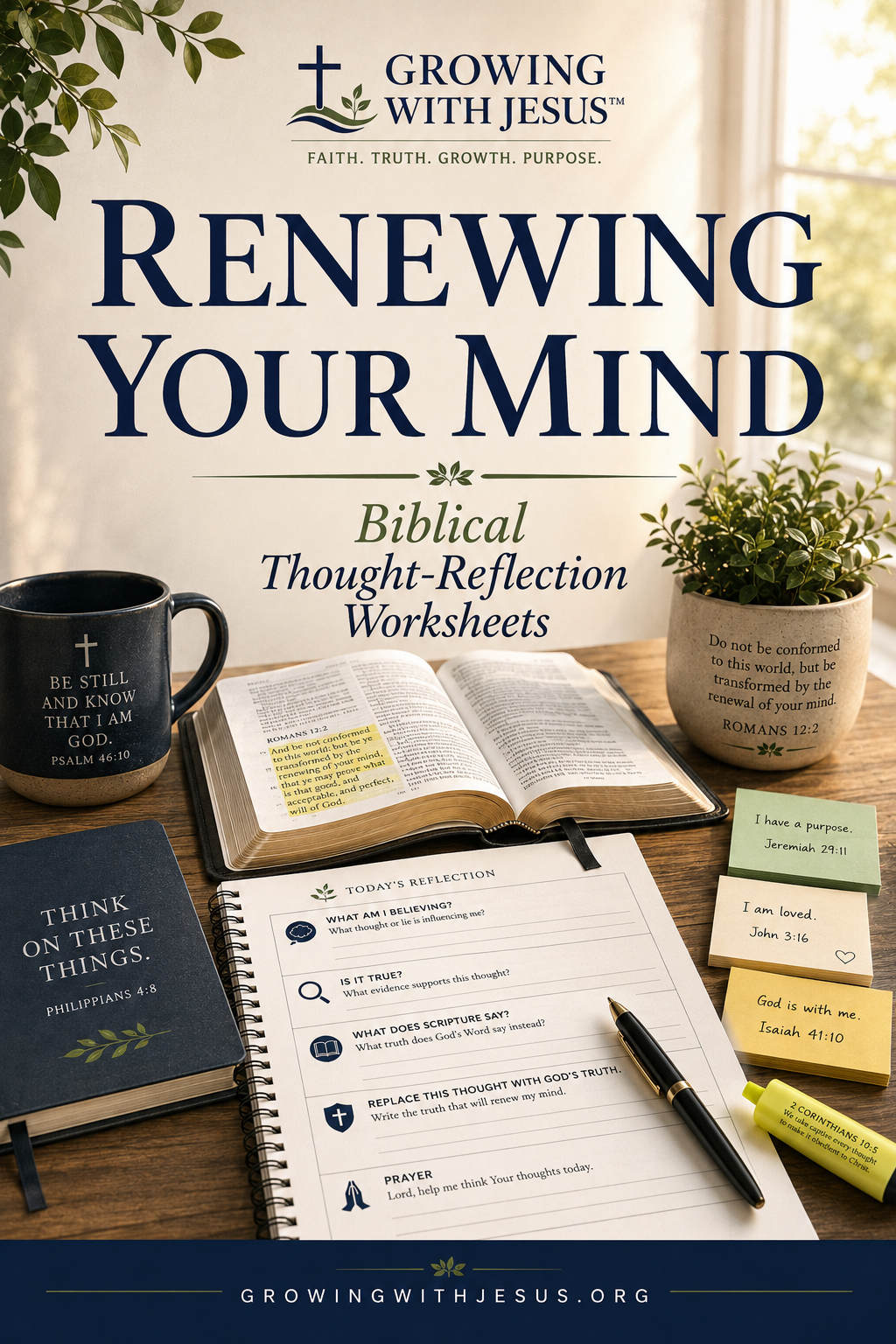 Renewing Your Mind: Biblical Thought-Reflection Worksheets