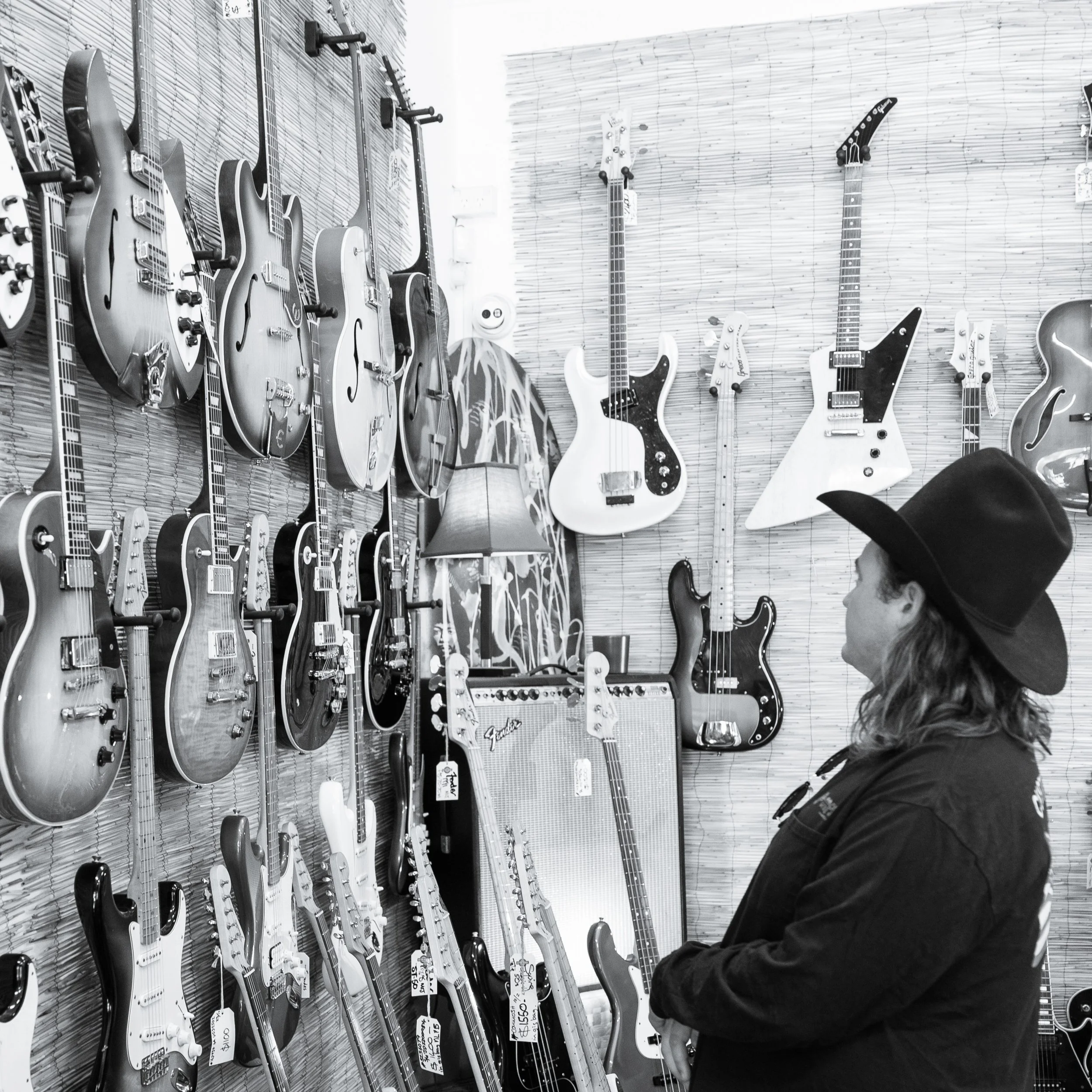 Jake Worthington explores an Australian guitar shop while on-tour in March 2026.