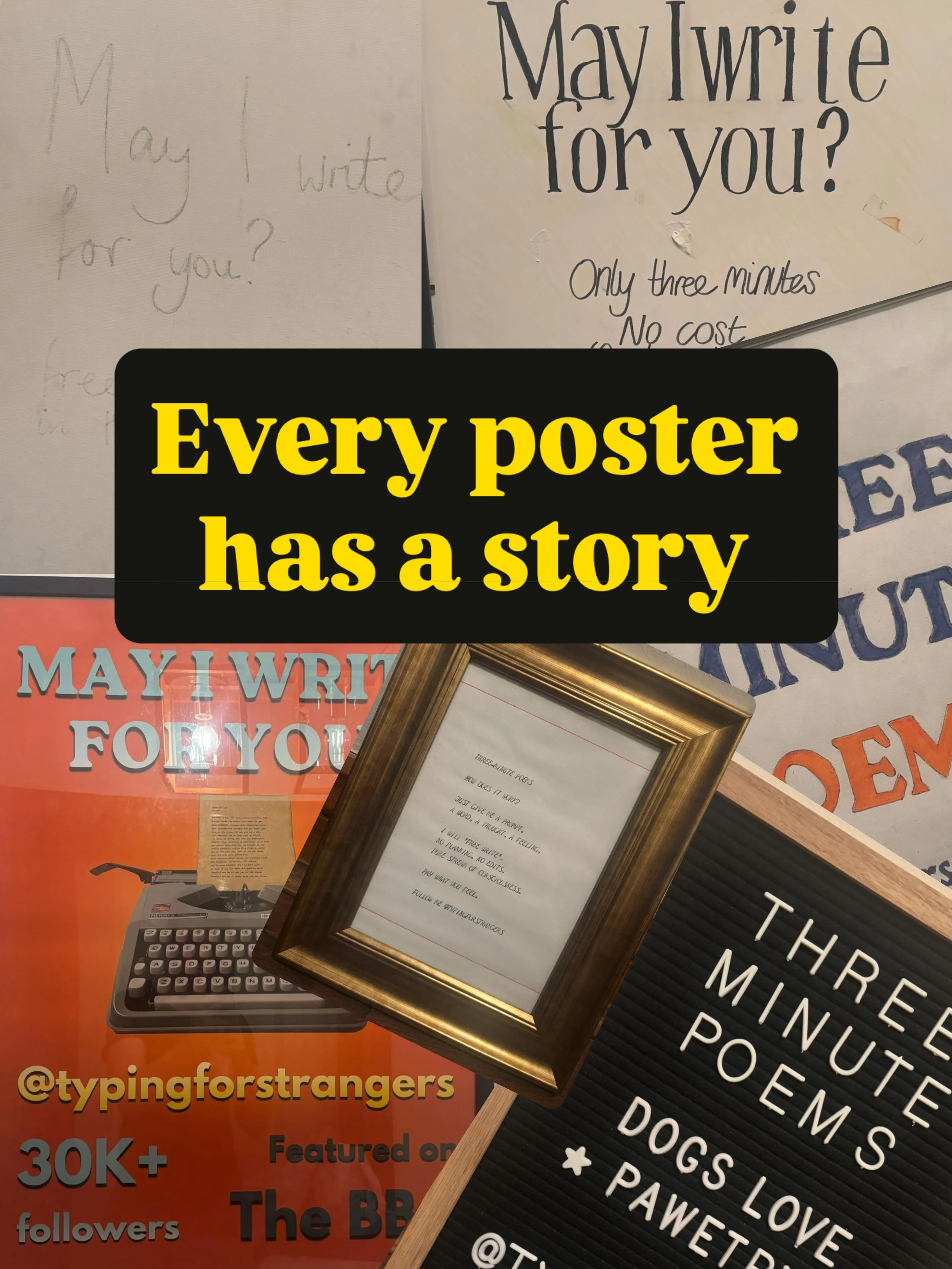You never see them in my videos, but they are the first thing anyone sees when I&rsquo;m out typing. My posters. What do they mean to me? Let&rsquo;s find out&hellip;

My first poster (made Jan 2026). 

I had quit my job as an academic in November. T