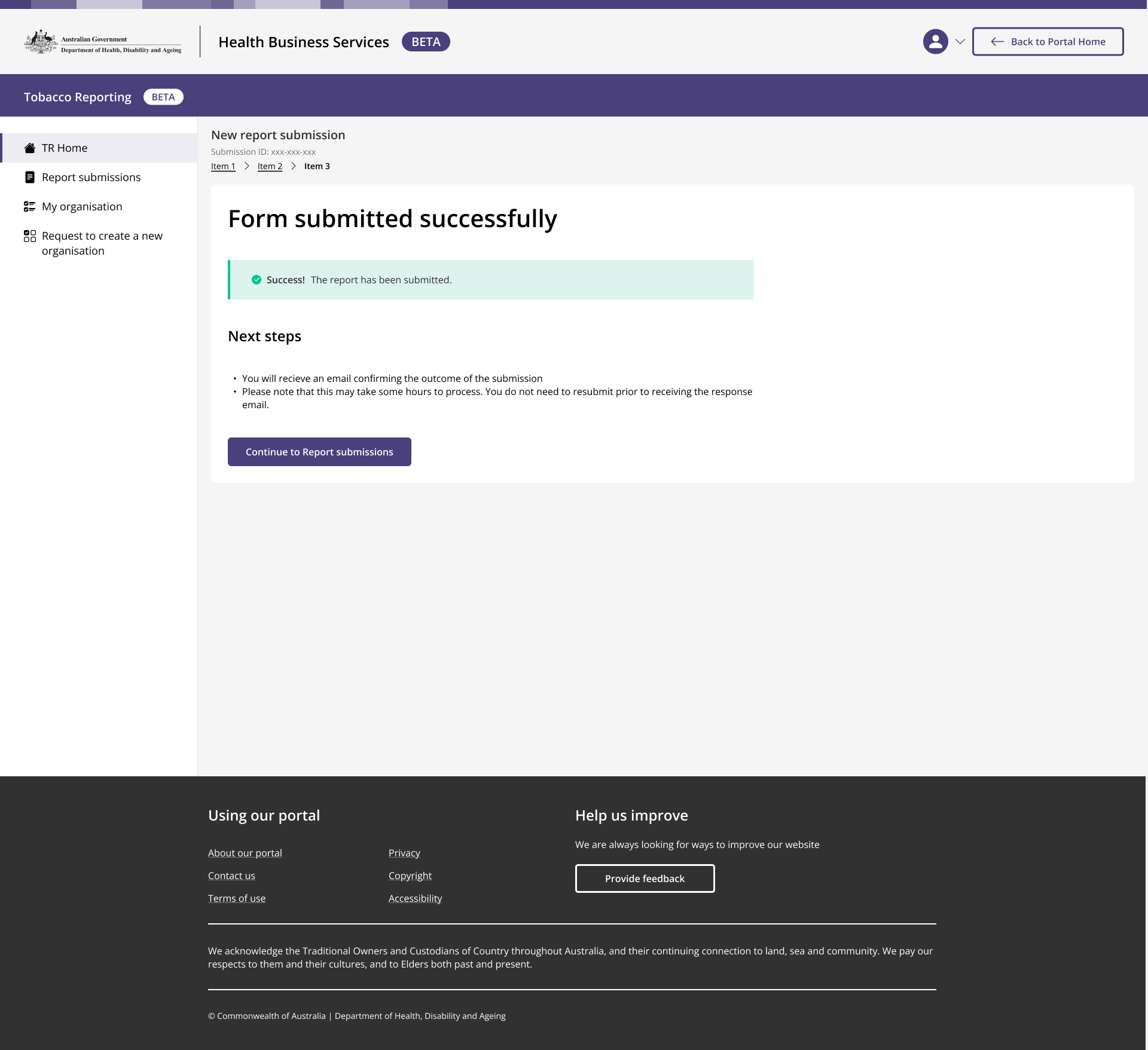 Report submitted