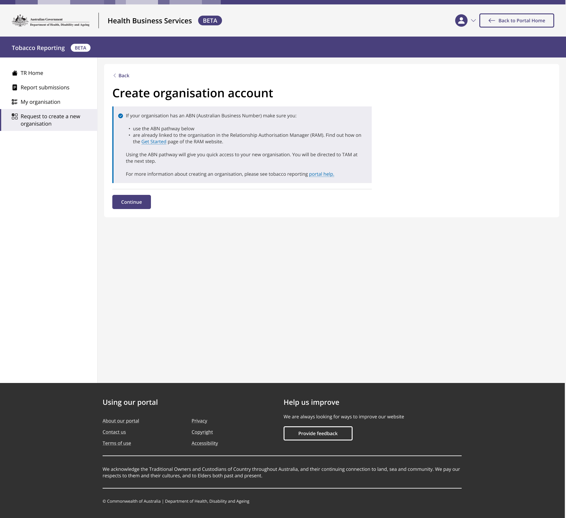 User begins form