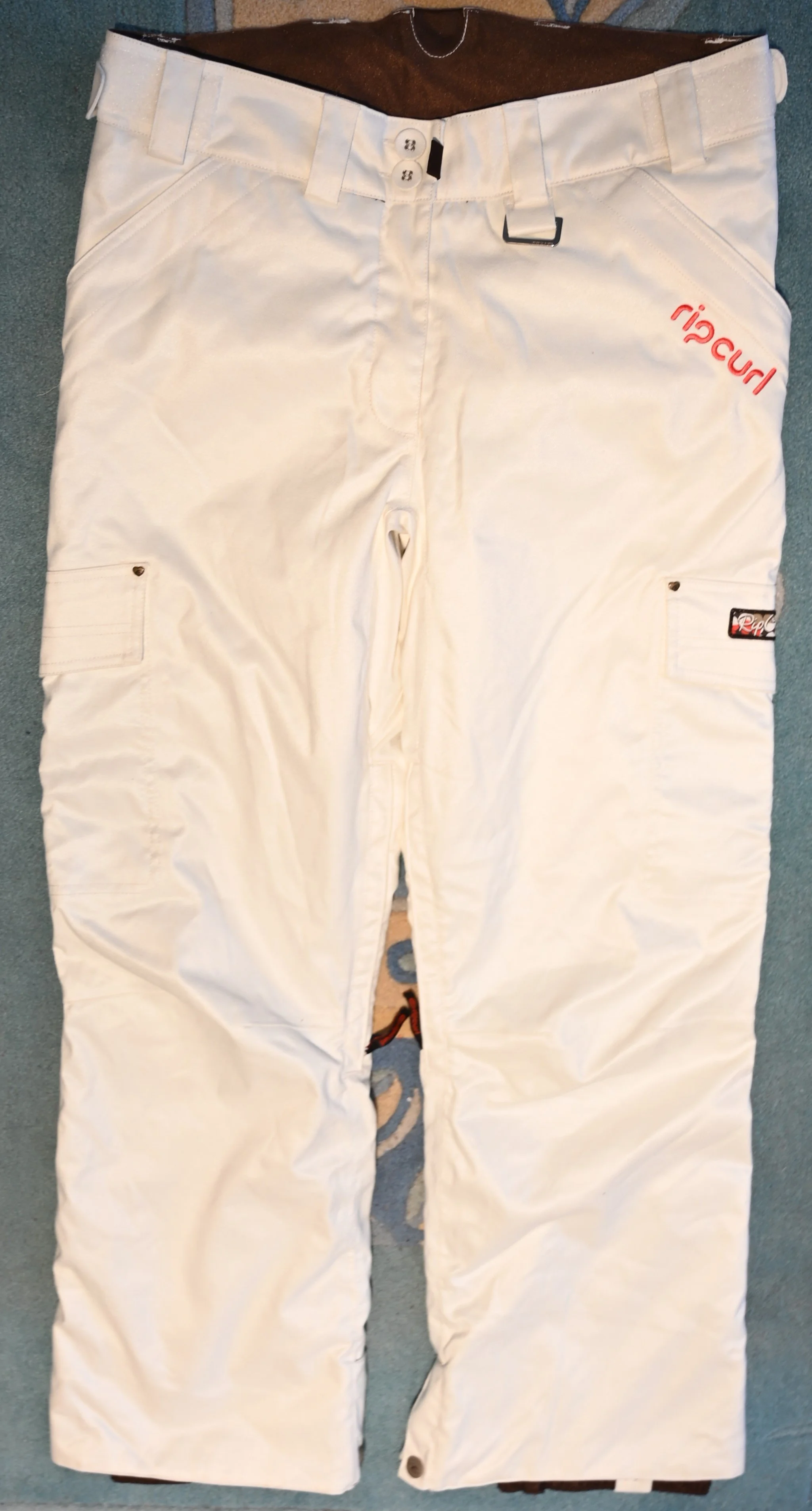 RIPCURL R/T FORTRESS 6000 ALPINE SKI CARGO PANTS -OFF WHITE-  KIDS GIRLS SIZE 12