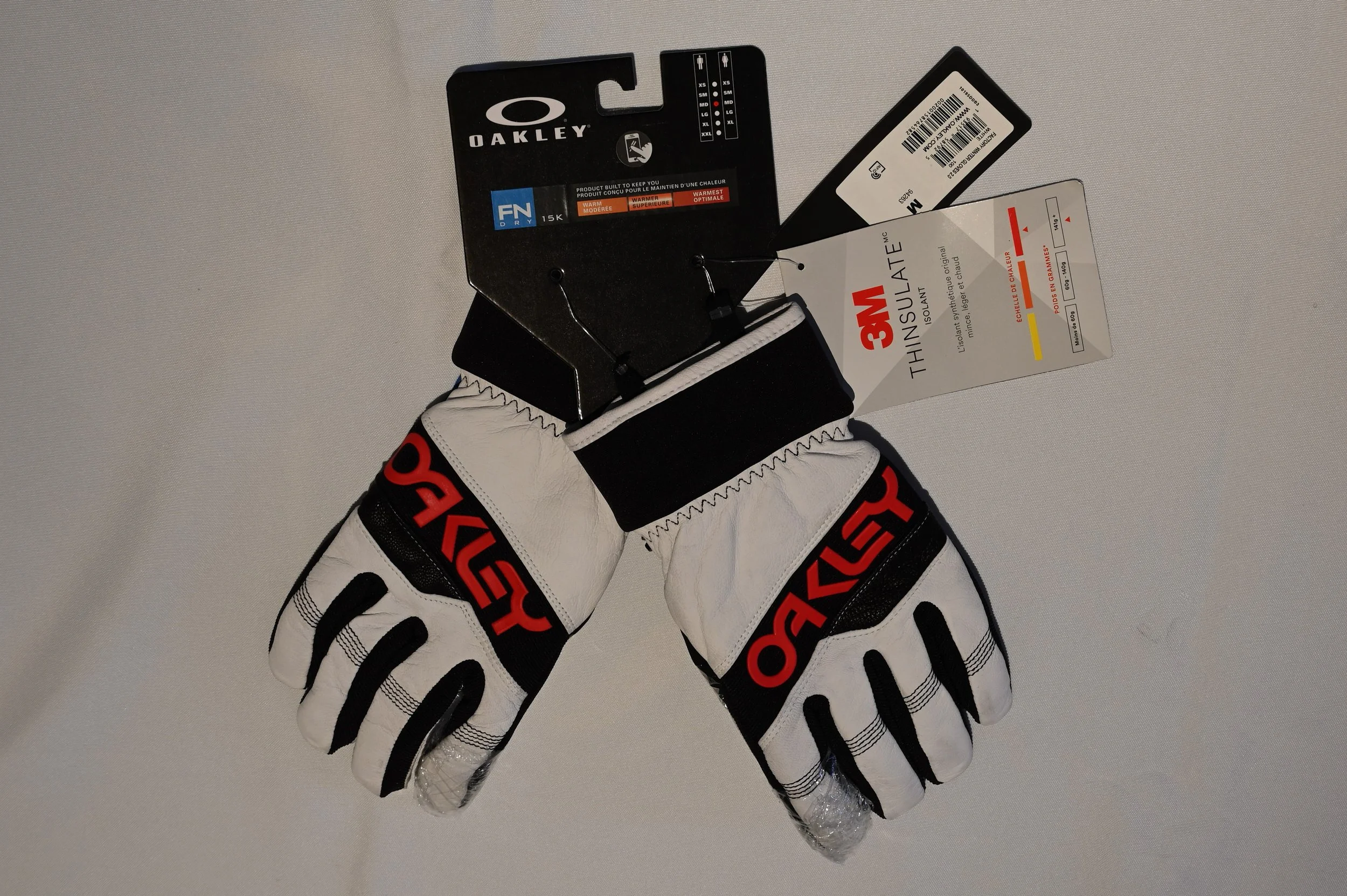 OAKLEY FACTORY WINTER GLOVES 2.0 WHITE FN DRY 15K THINSULATE