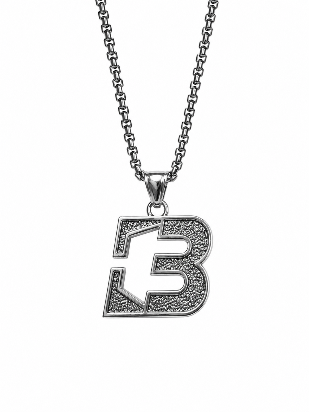 B Signature Pendant Necklace (Silver)