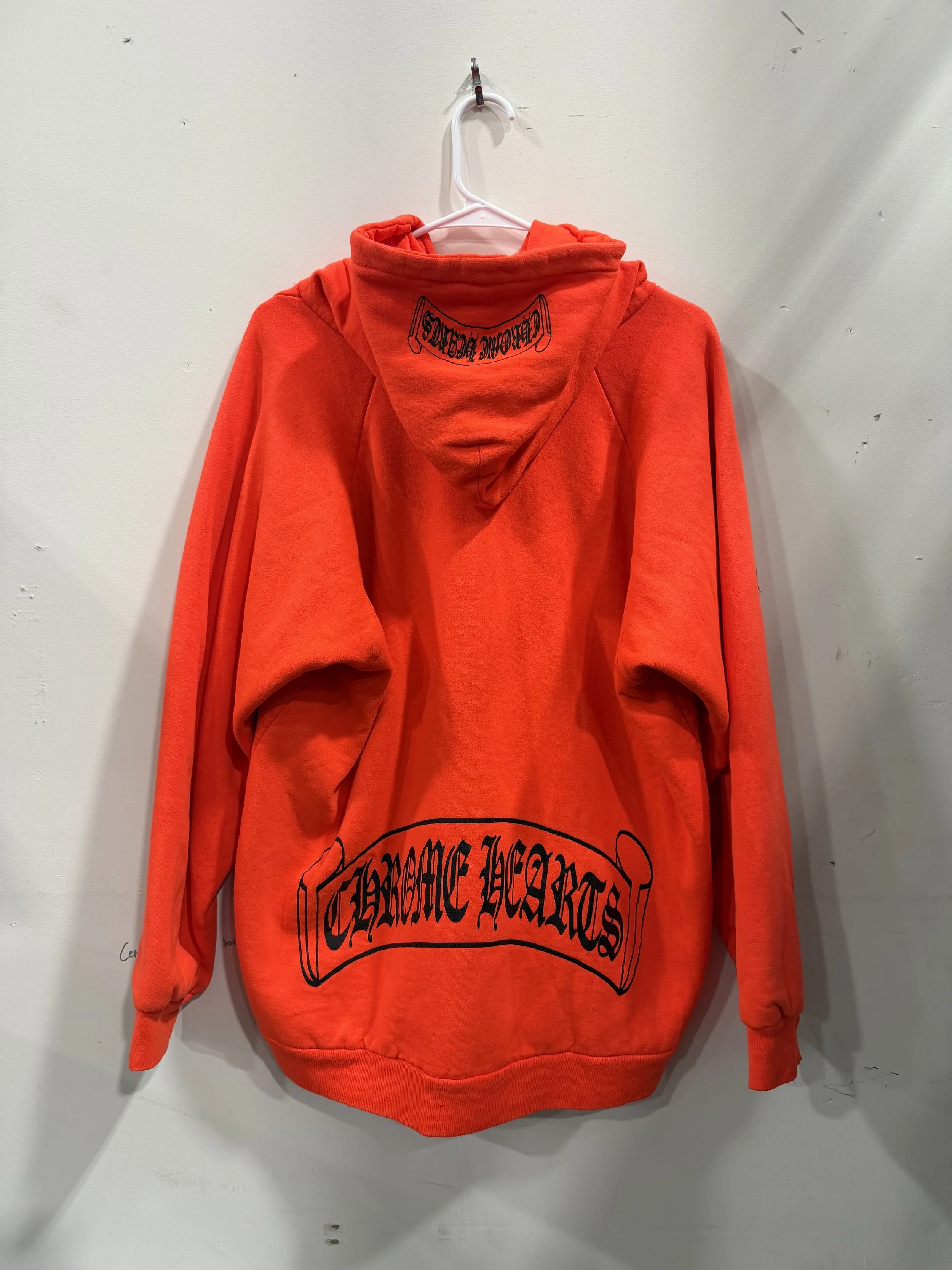 Chrome Hearts Vintage Scroll Thermal Lined Hoodie Orange (XL)