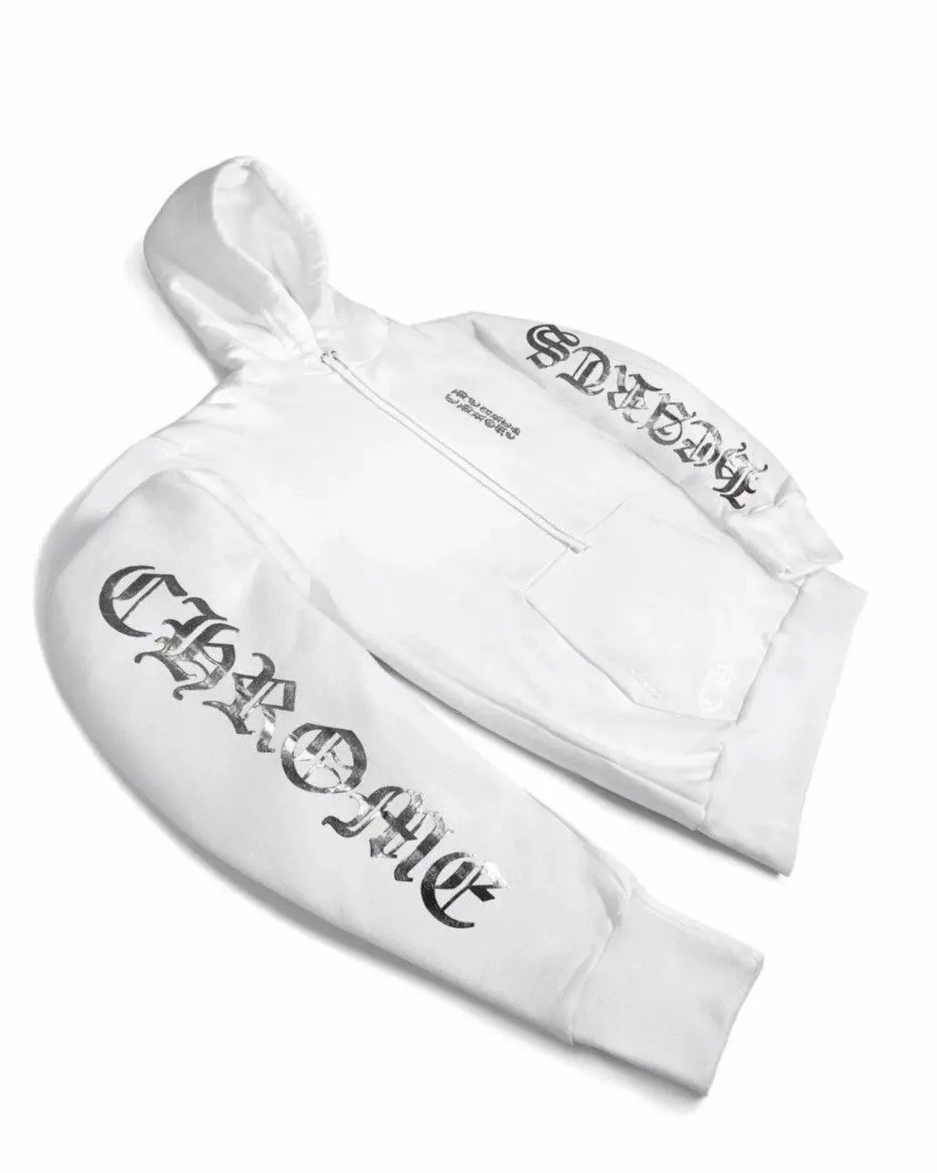 Chrome Hearts Metallic Print Vertical Logo Hoodie (MEDIUM)