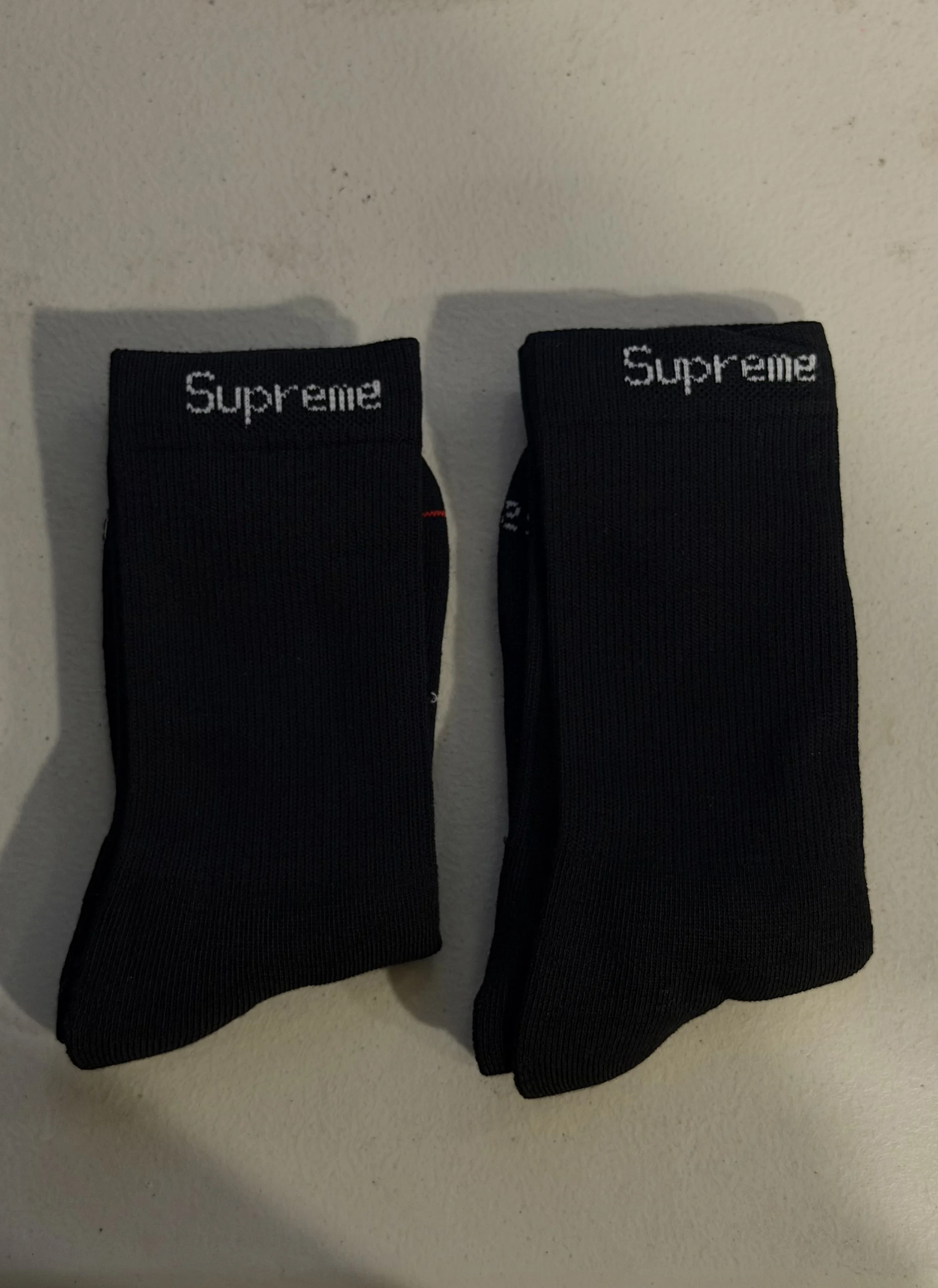 Supreme Black Socks (2 Pack)