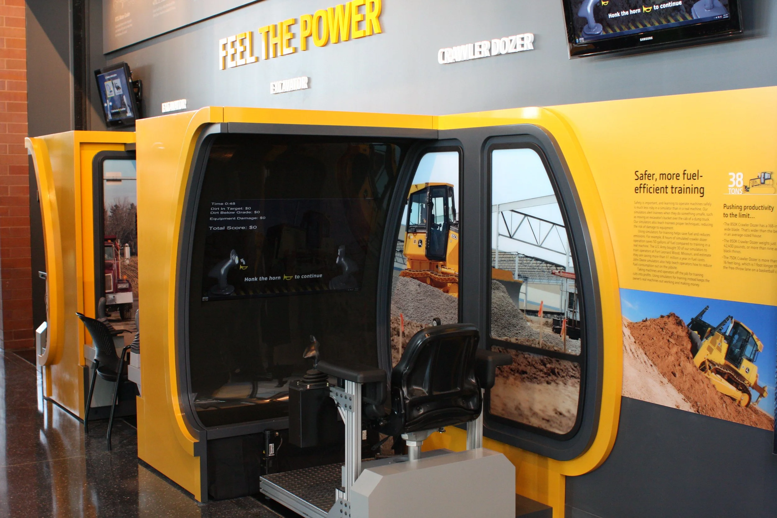 Simulators invited visitors to take the driver's seat.