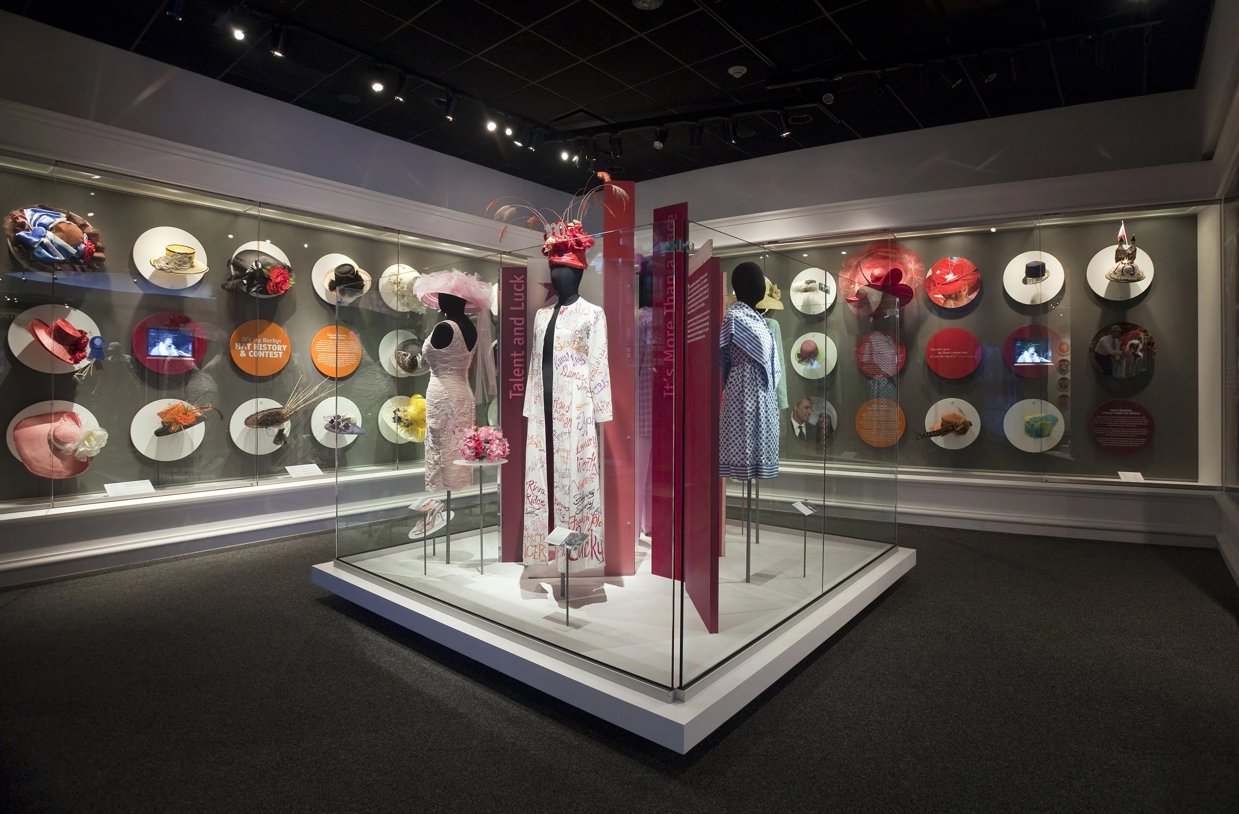 Iconic objects of the Derby are presented in photo-friendly displays.