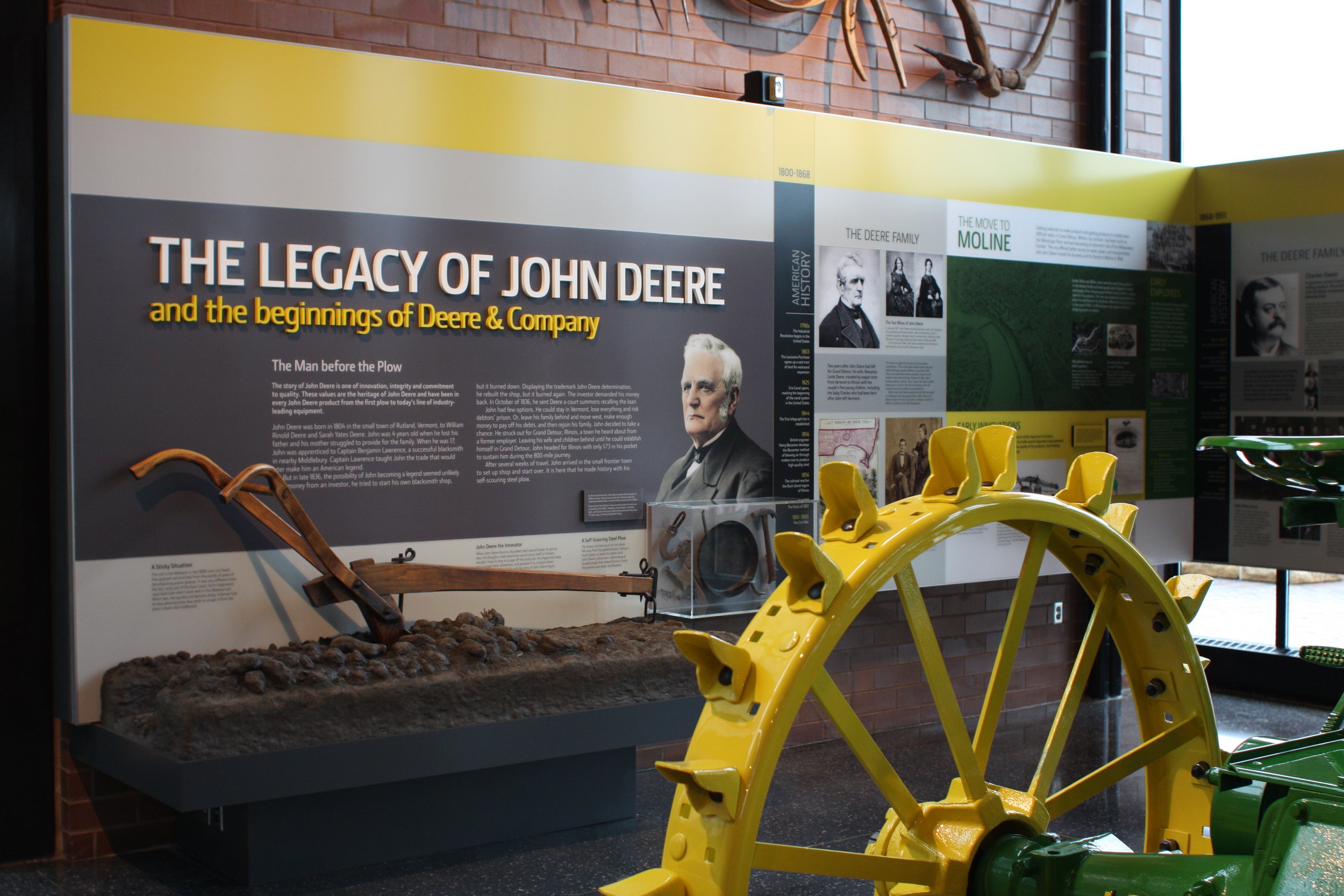 A core exhibit in the Pavilion Visitor Center was the company's founding story and timeline.
