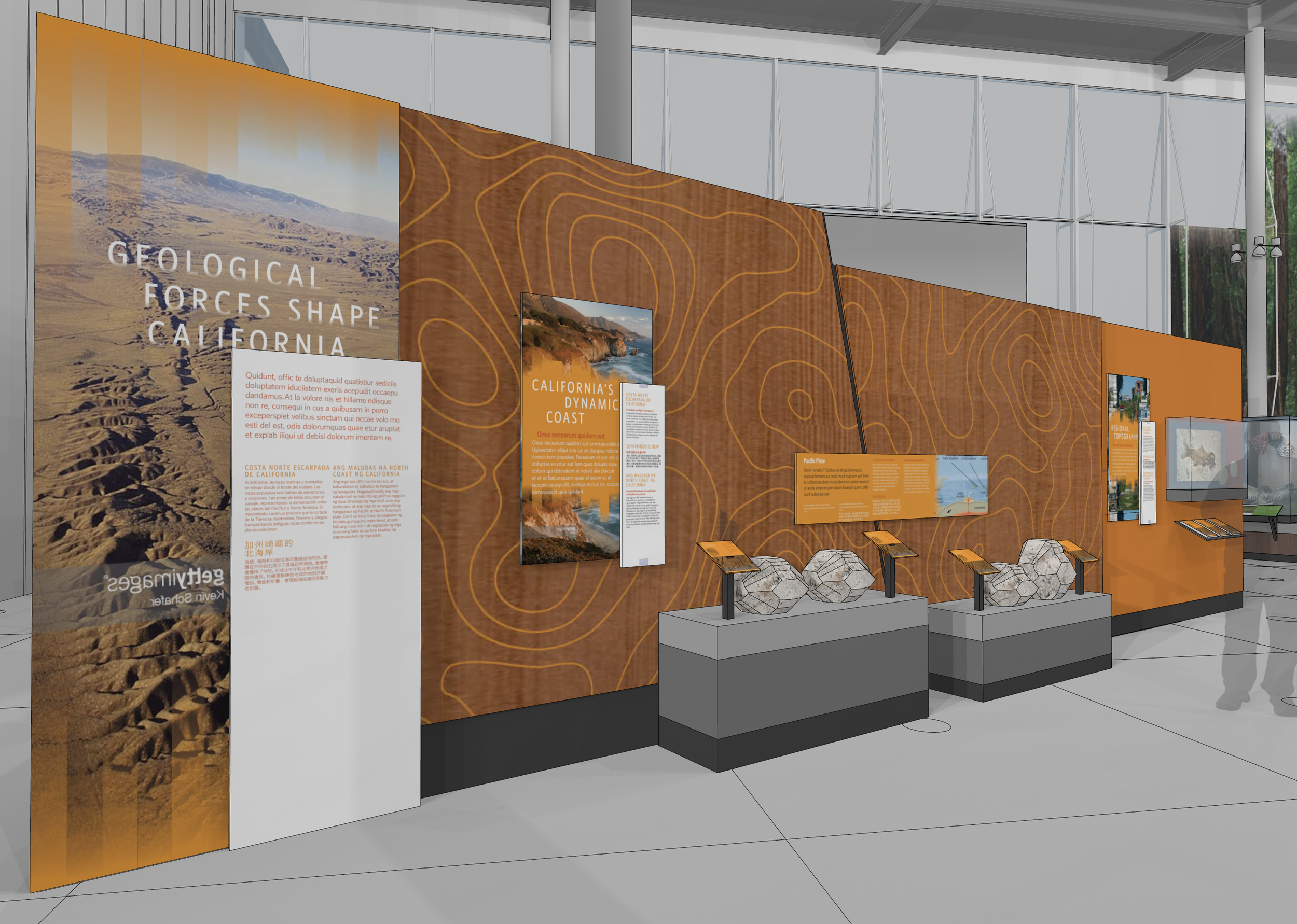 A  model view for study and review: new geological stories wrapped the existing earthquake simulator. 