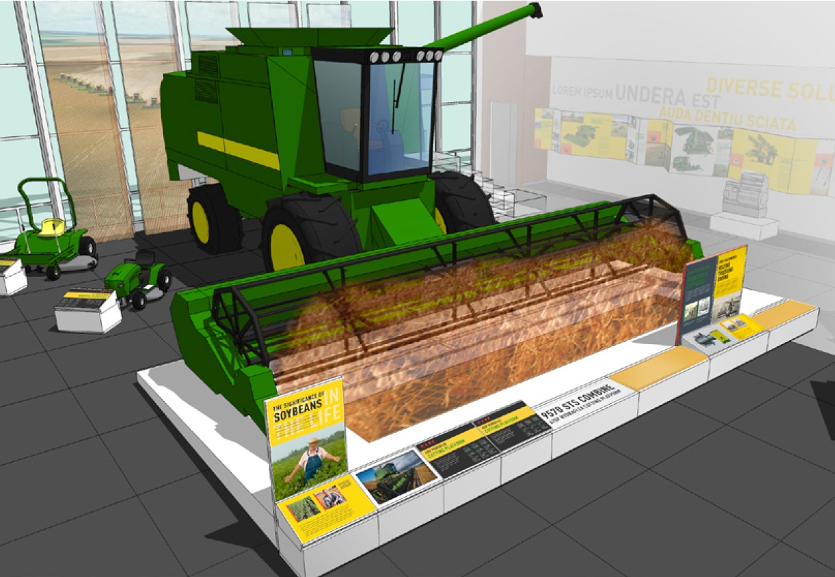 Scenic models and artifacts added context to 'Day in the Life' stories that accompanied each piece of equipment.