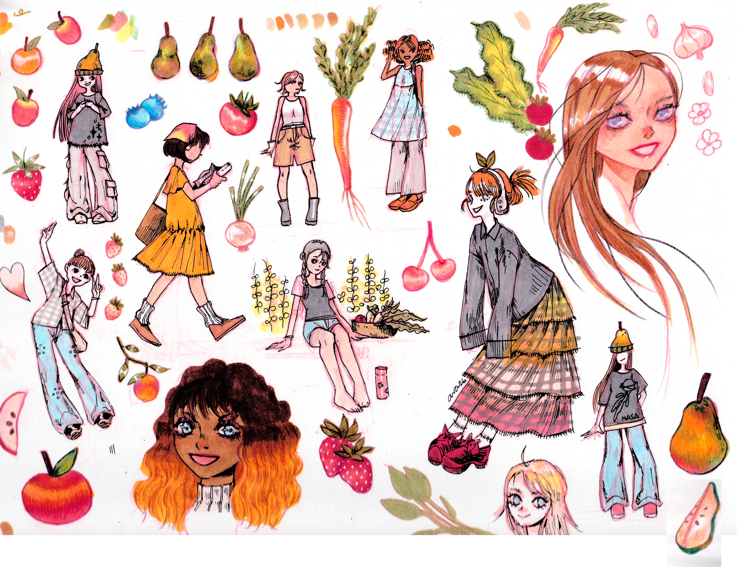 03_Veggie and Fruits Girls.png