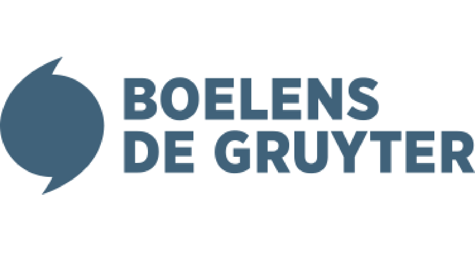 Logo van Boelens de Gruyter met een blauwe spraakballon en de tekst 'BOELENS DE GRUYTER' in blauwe letters.