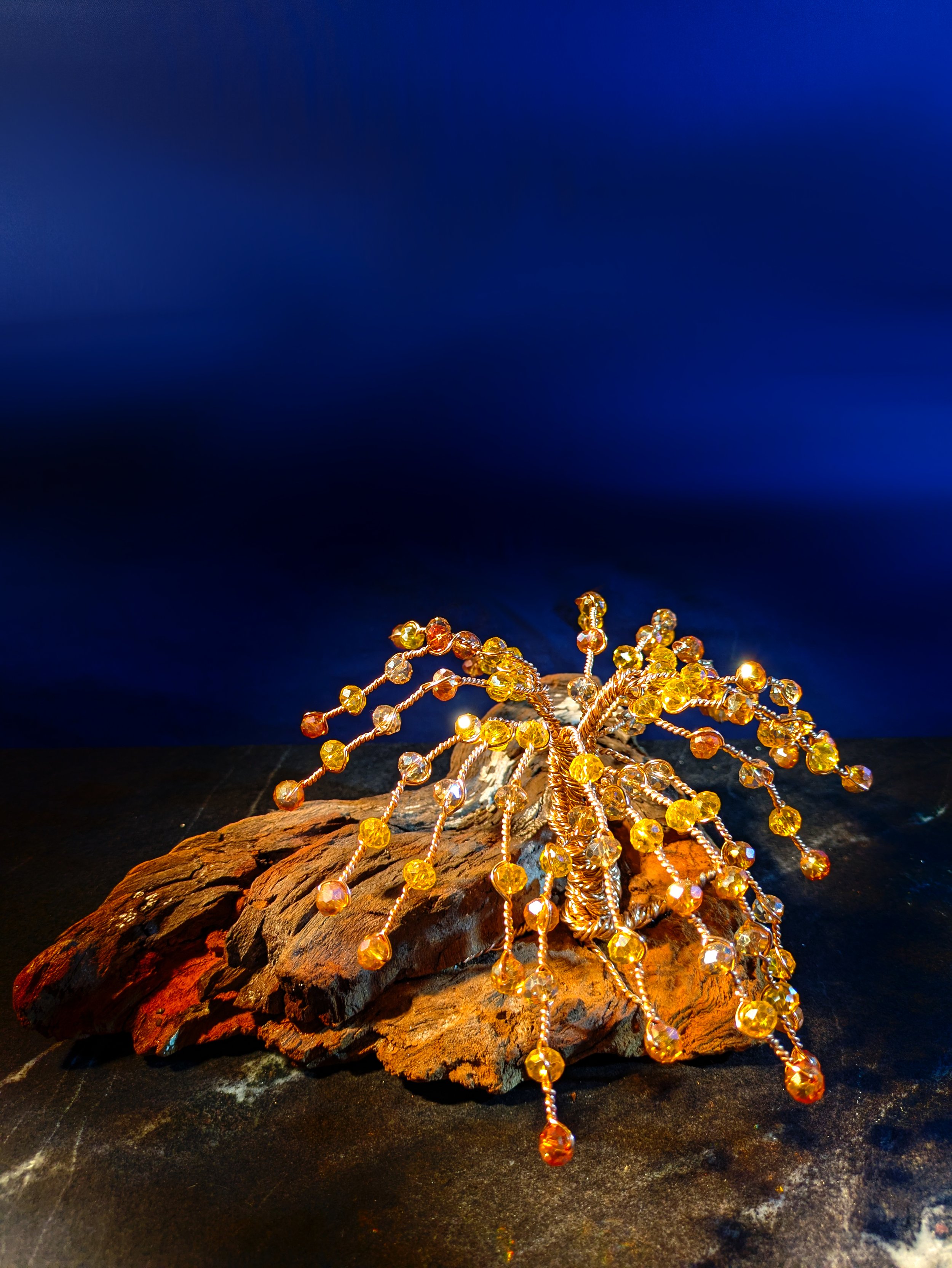 Amber Coloured Palm Wire Tree