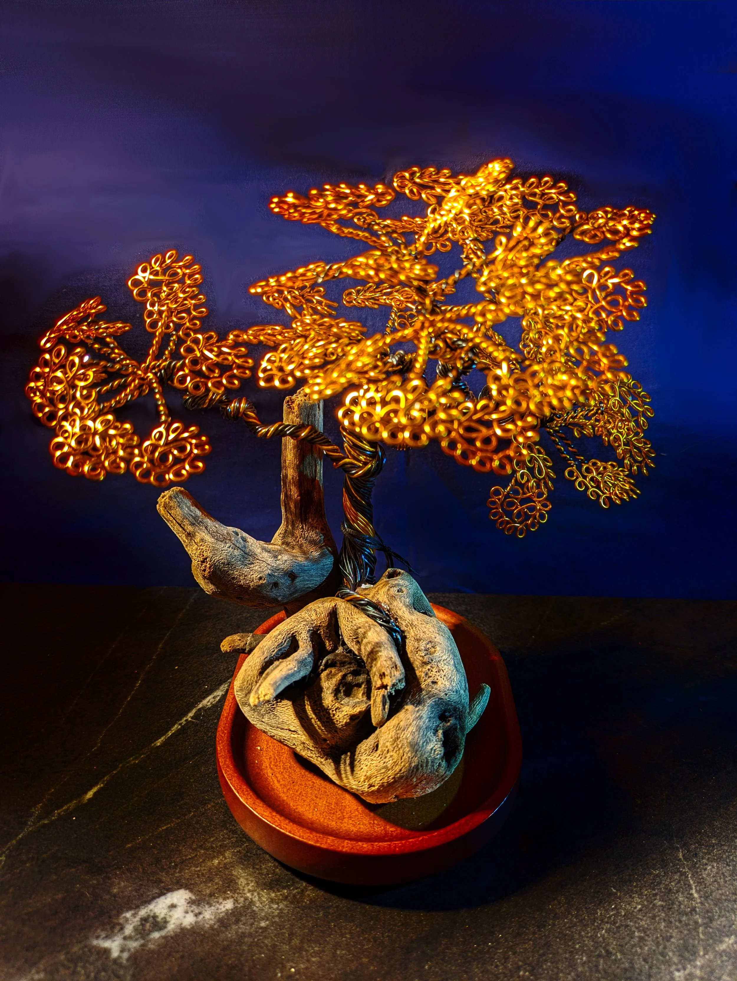 Golden Bonsai Wire Tree