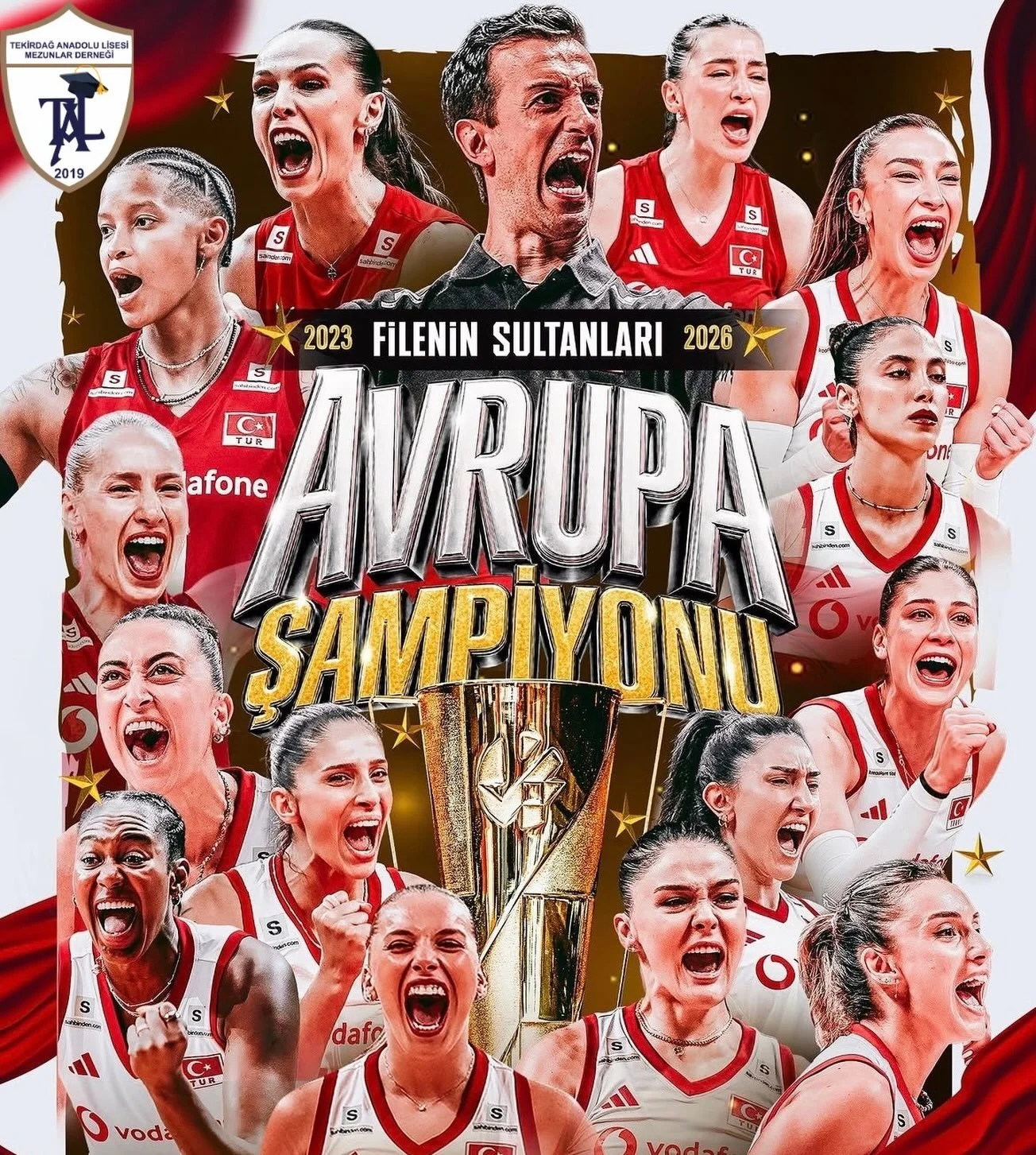 Tarih yazmaya doymayan, her ma&ccedil;ta bize gururun en b&uuml;y&uuml;ğ&uuml;n&uuml; yaşatan A Milli Kadın Voleybol Takımımız, coşkuyla ve bileğinin hakkıyla bir kez daha AVRUPA ŞAMPİYONU! 🥇