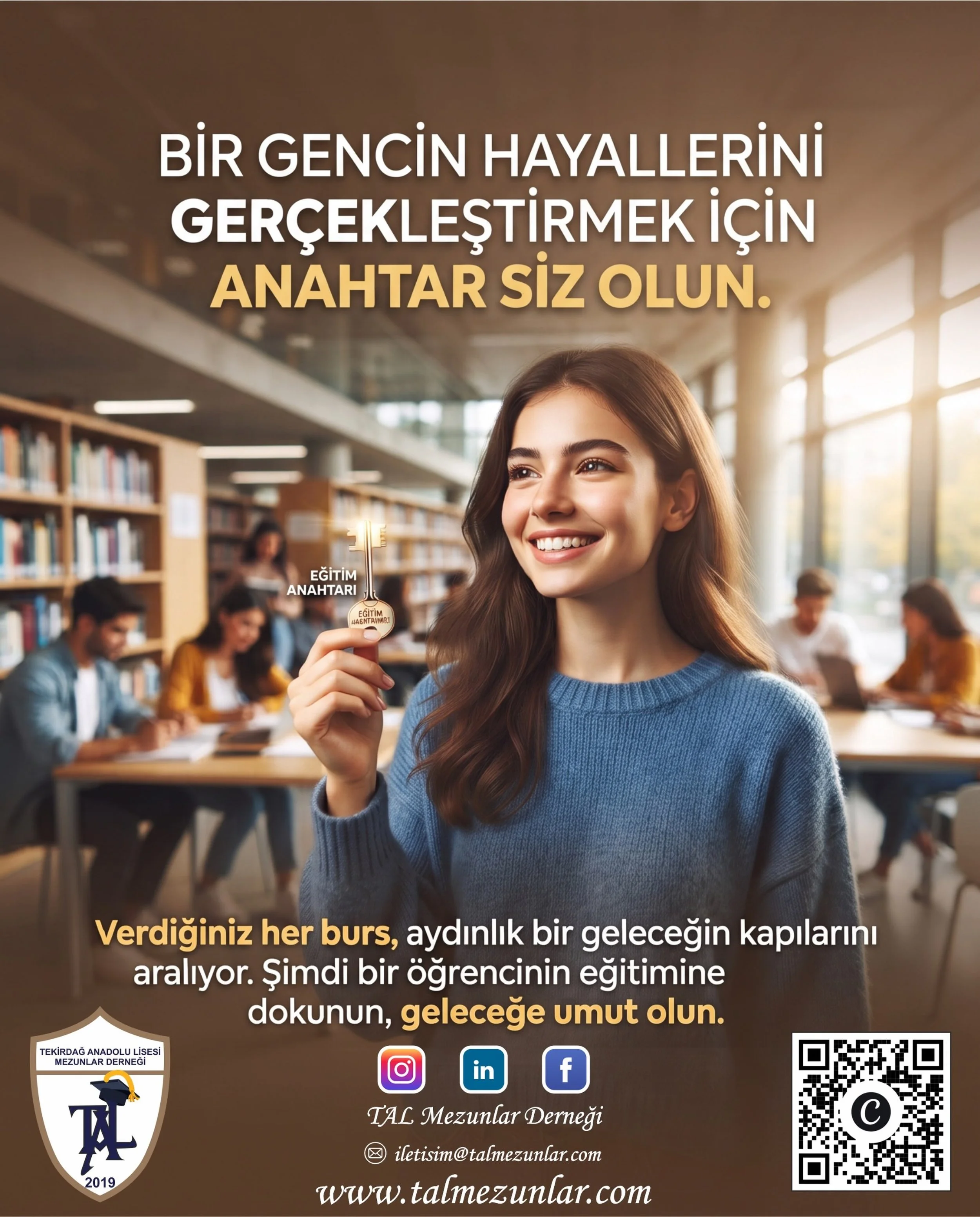 Değerli Mezunlarımız ve Destek&ccedil;ilerimiz,

Sizlerin desteğiyle 2025-2026 Eğitim-&Ouml;ğretim Yılı&rsquo;nda 10 lise ve 12 &uuml;niversite &ouml;ğrencisi olmak &uuml;zere toplam 22 &ouml;ğrencimize 680.000 TL burs desteği sağladık. Aynı zamanda 