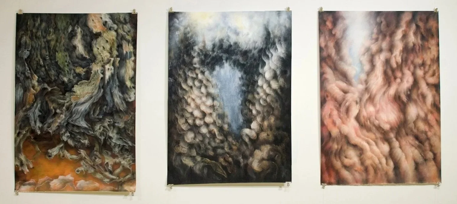 I/R/F, 2017-19. Triptych,  Soft pastel on paper 125x270 cm