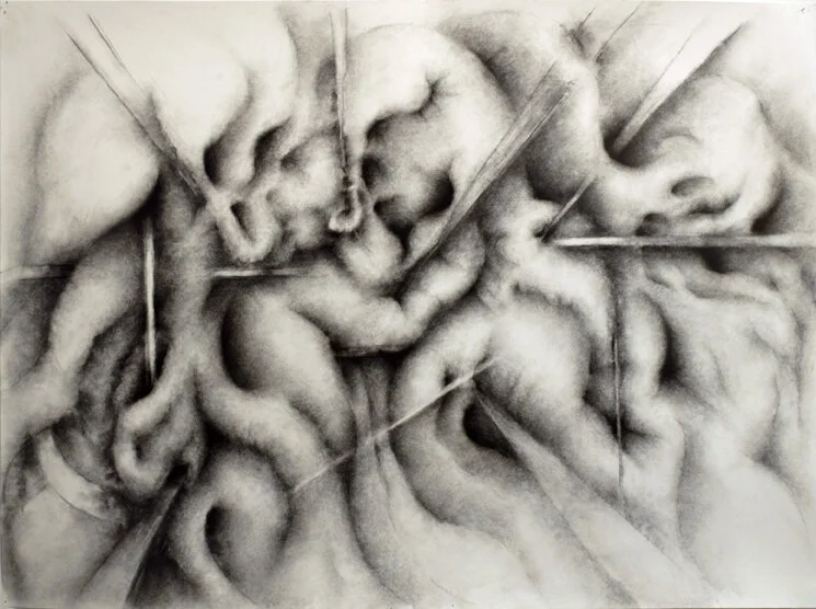 The Battle 1, 2017 Charcoal and soft pastel on paper 125x87,5 cm (49.2 x 34.4 inches.)