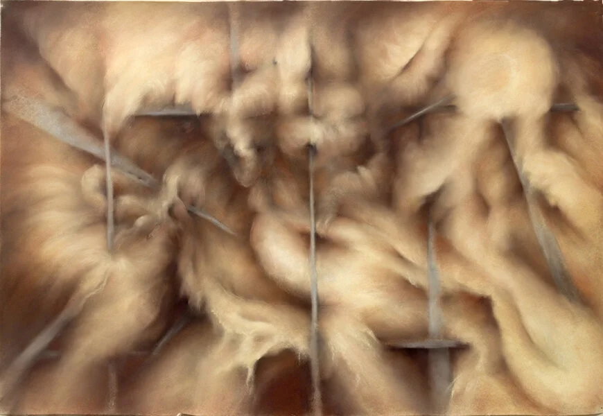 The Battle 4, 2017 Charcoal and soft pastel on paper 125x87,5 cm (49.2 x 34.4 inches.)