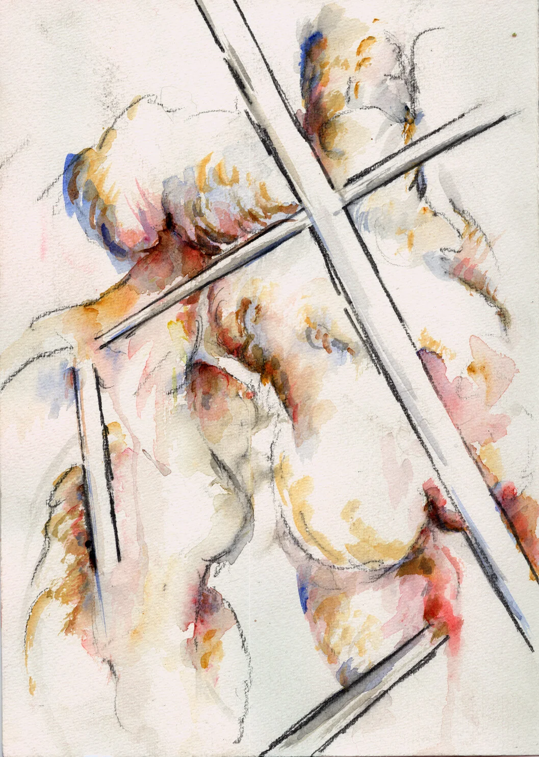 Axes 3 (Cezanne's) , 2016 Watercolor on paper, 30 x 21 cm (11,8 x 8,2in. )