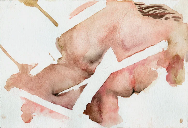 Axes 2, (MESHE)  Watercolor on paper, 15x18 cm (5,9 x 7 in)