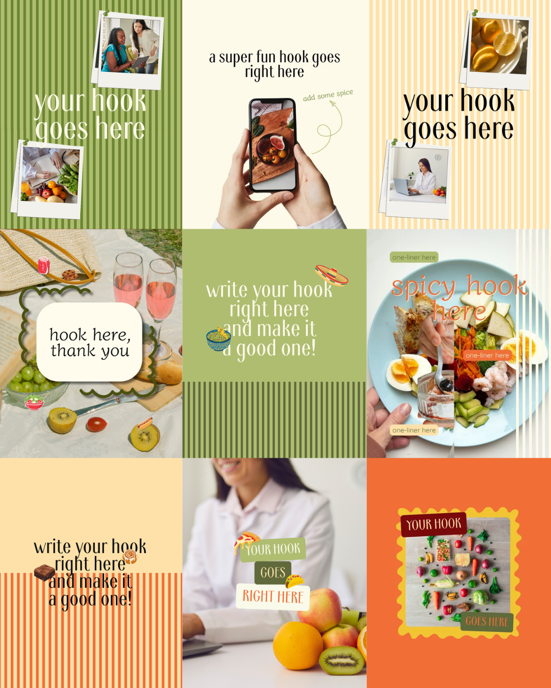 Food Brand Instagram Templates for Canva | The Market Set