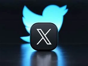 Twitter logo with a black app icon featuring a white 'X' in the foreground
