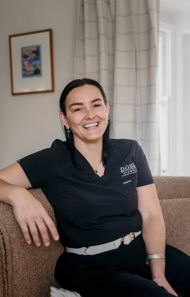 Olivia, Registered Nurse and founder of Dosed Anywhere, providing personalised mobile IV wellness and cosmetic injectable services throughout Hawke's Bay.