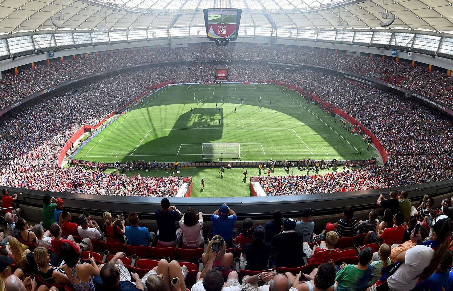Football stadium women's match