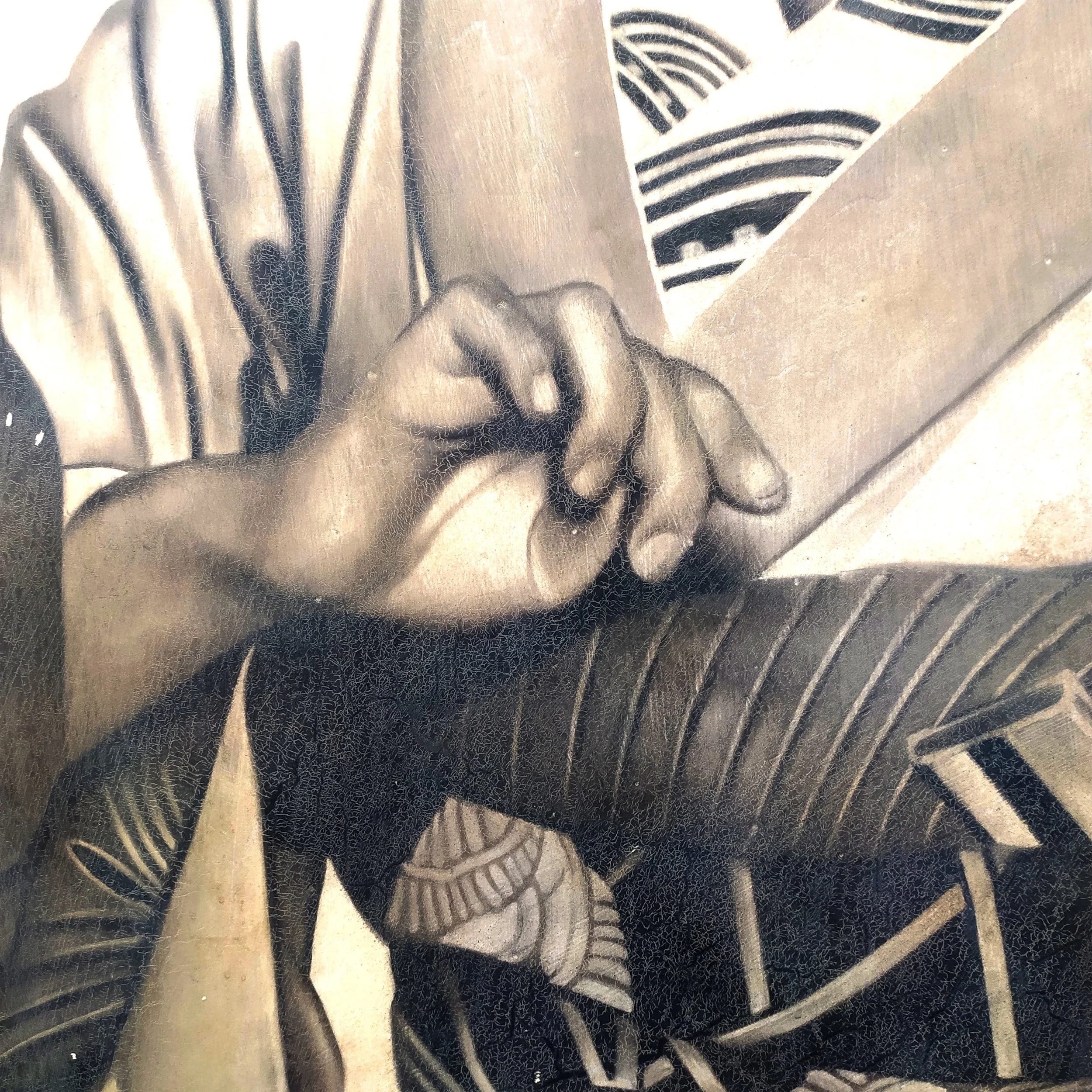 Toni Alfano, Sonatine (87), 2022 - Charcoal/Descialbo/mixed media, detail - (private collection - Nieupoort, BE)
