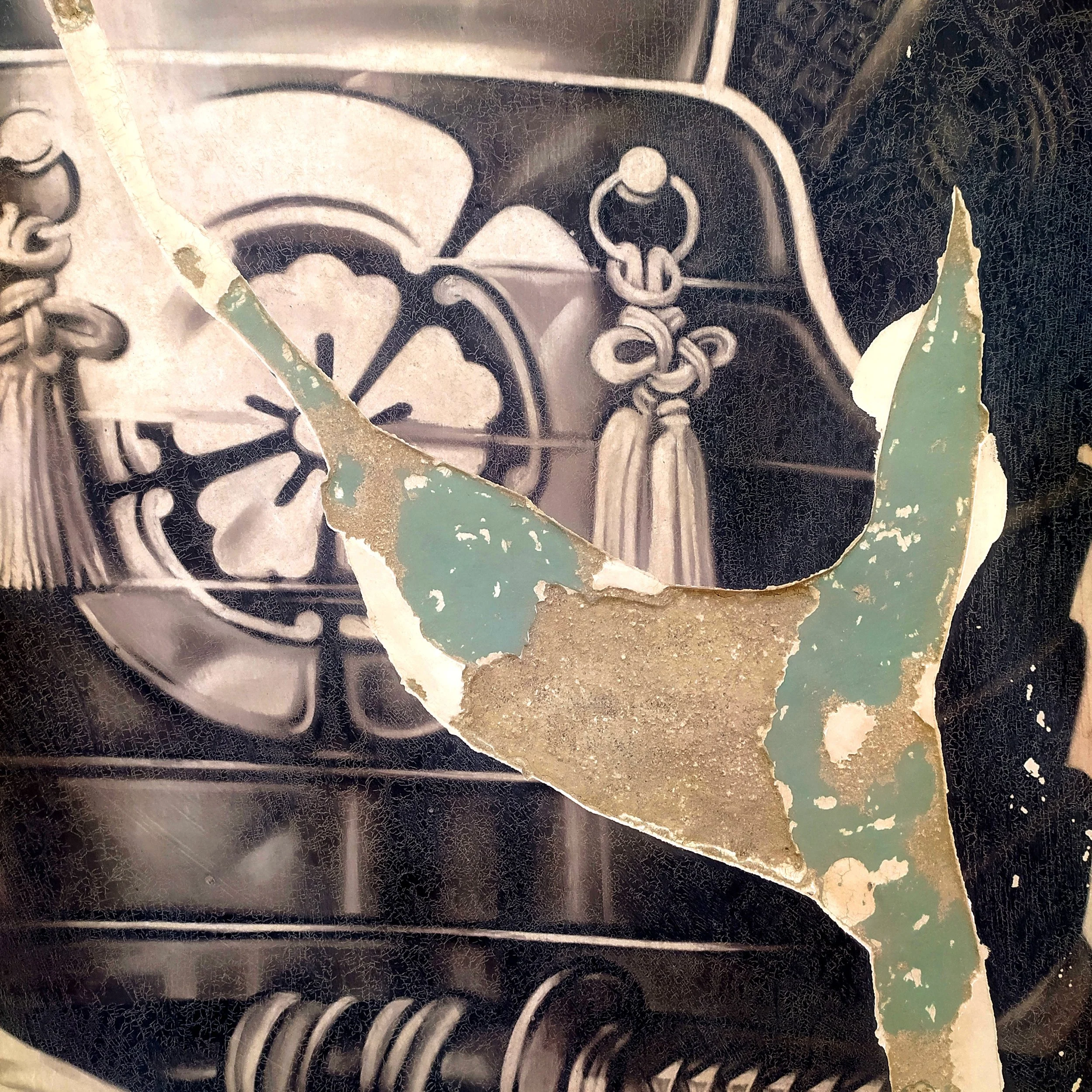 Toni Alfano, Across the Universe (05), 2023 - Charcoal/Descialbo/mixed media, detail