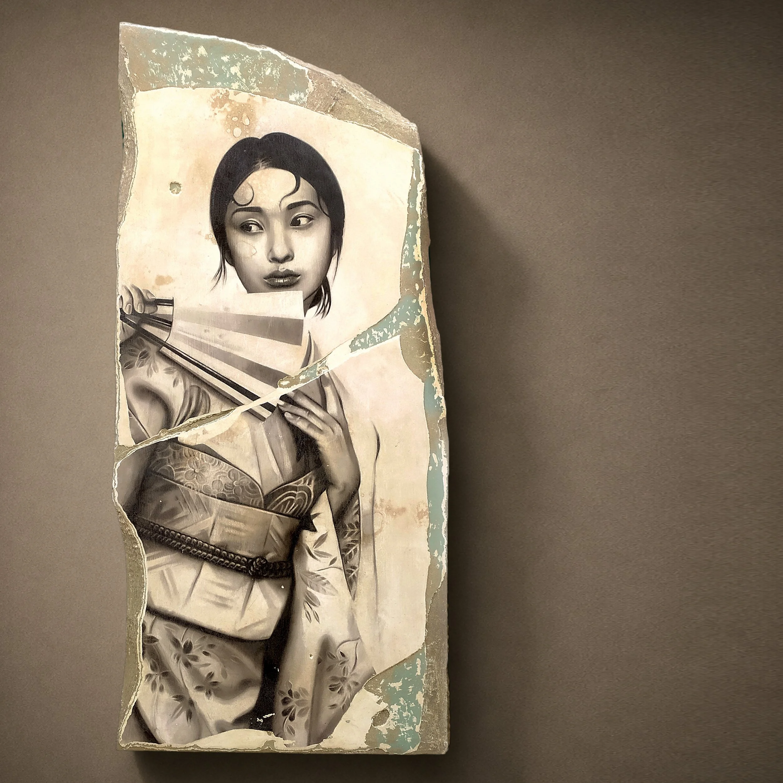 Toni Alfano, Sonatine (88), 2023 - Charcoal/Descialbo/mixed media, 55x120 cm - (private collection - Singapore, SG)