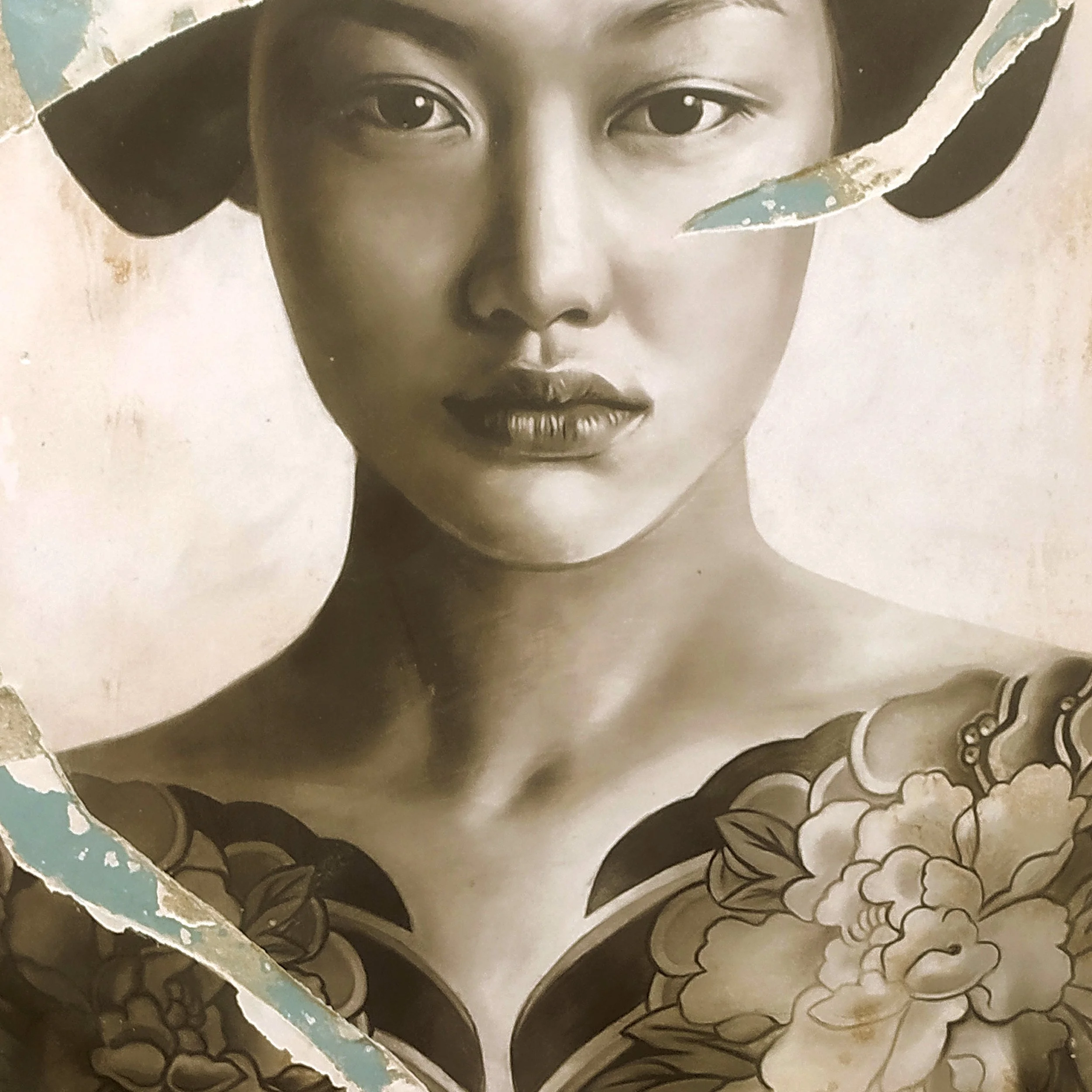 Toni Alfano, Sex Blues (01), 2023 - Charcoal/Descialbo/mixed media, detail - (private collection - Rotterdam, NL)